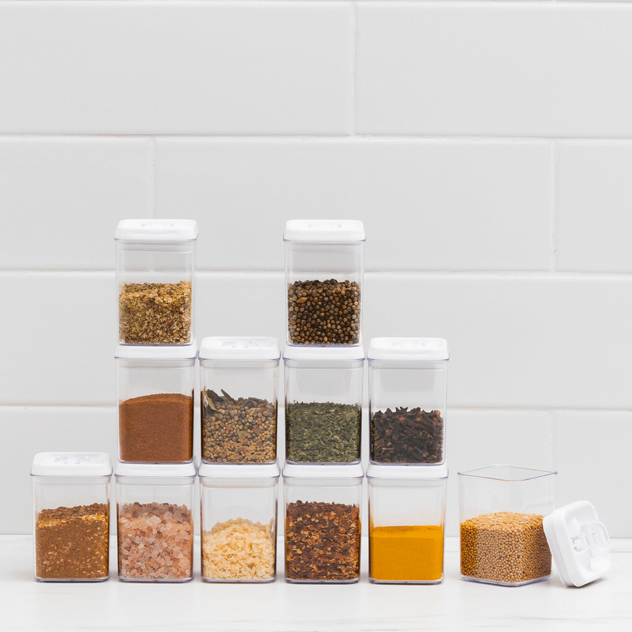 Kitchen Pro Denny Spice Storage Canister Set 12pc White Image 2