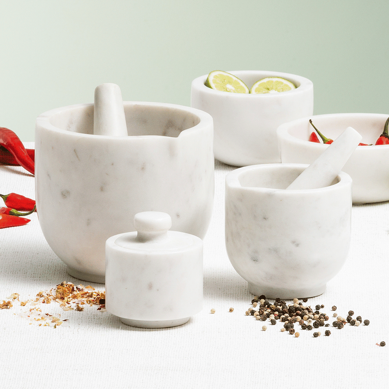 Salisbury & Co Carra Mortar and Pestle 14cm White Image 6