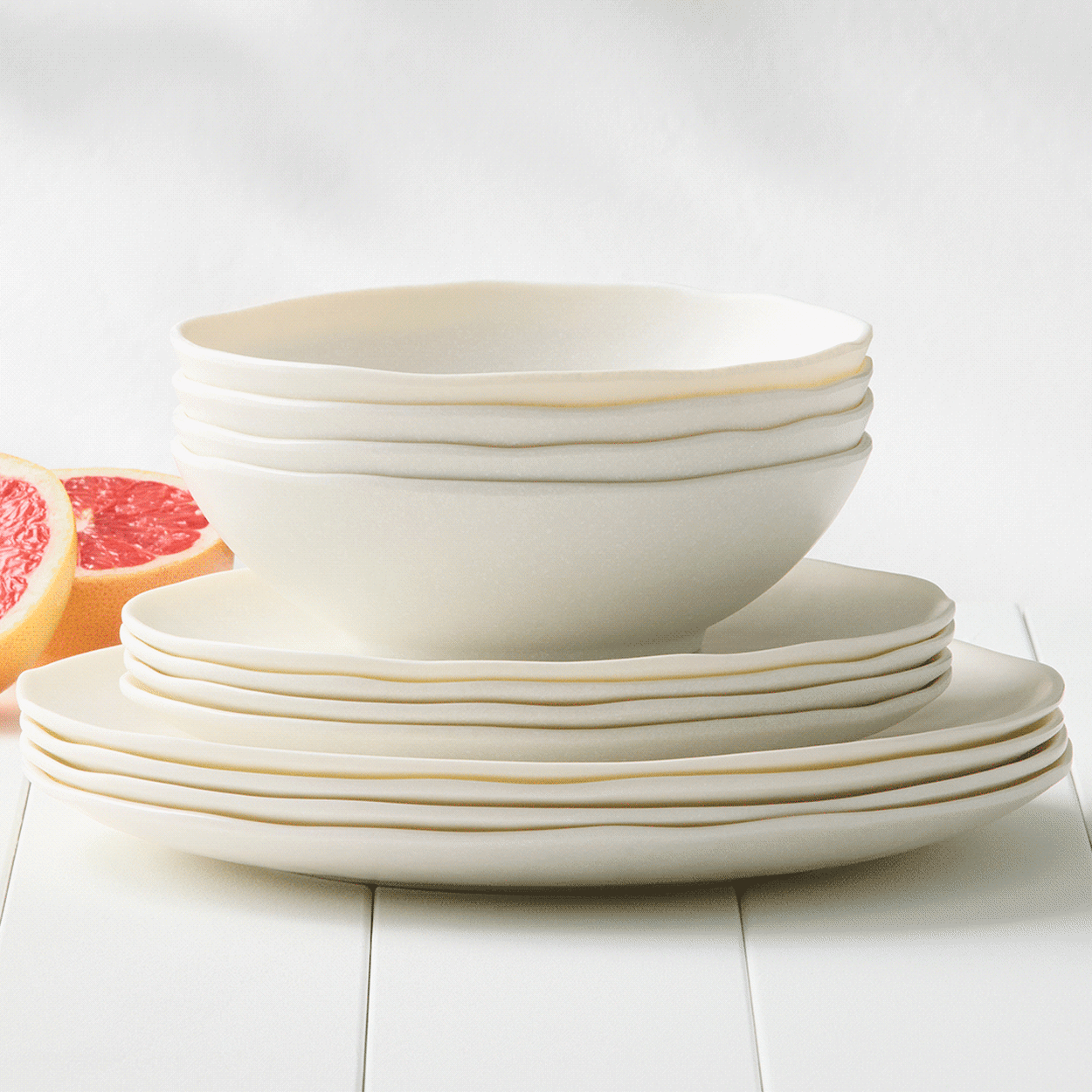 Salisbury & Co Escape Melamine Dinner Set 12pc White Image 6