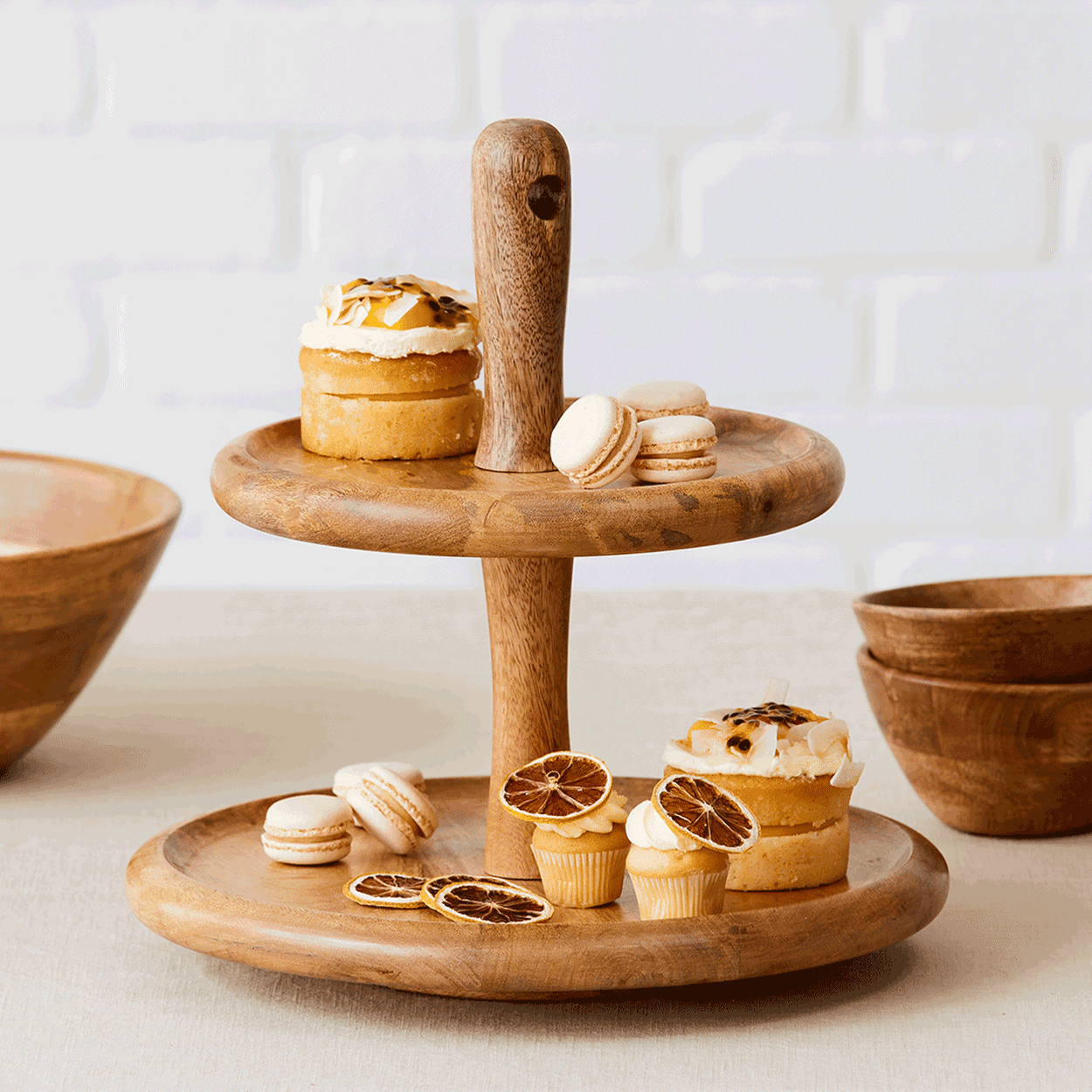 Salisbury & Co Grove Round 2 Tier Spinning Serving Stand Image 6