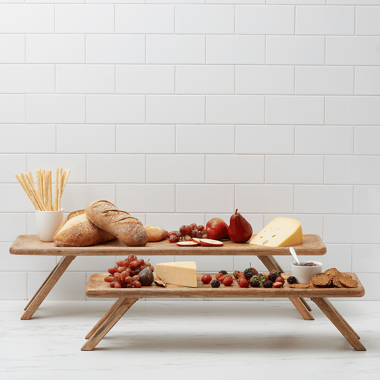 Salisbury & Co Grove Rectangular Platter with Stand 80x25cm Image 6