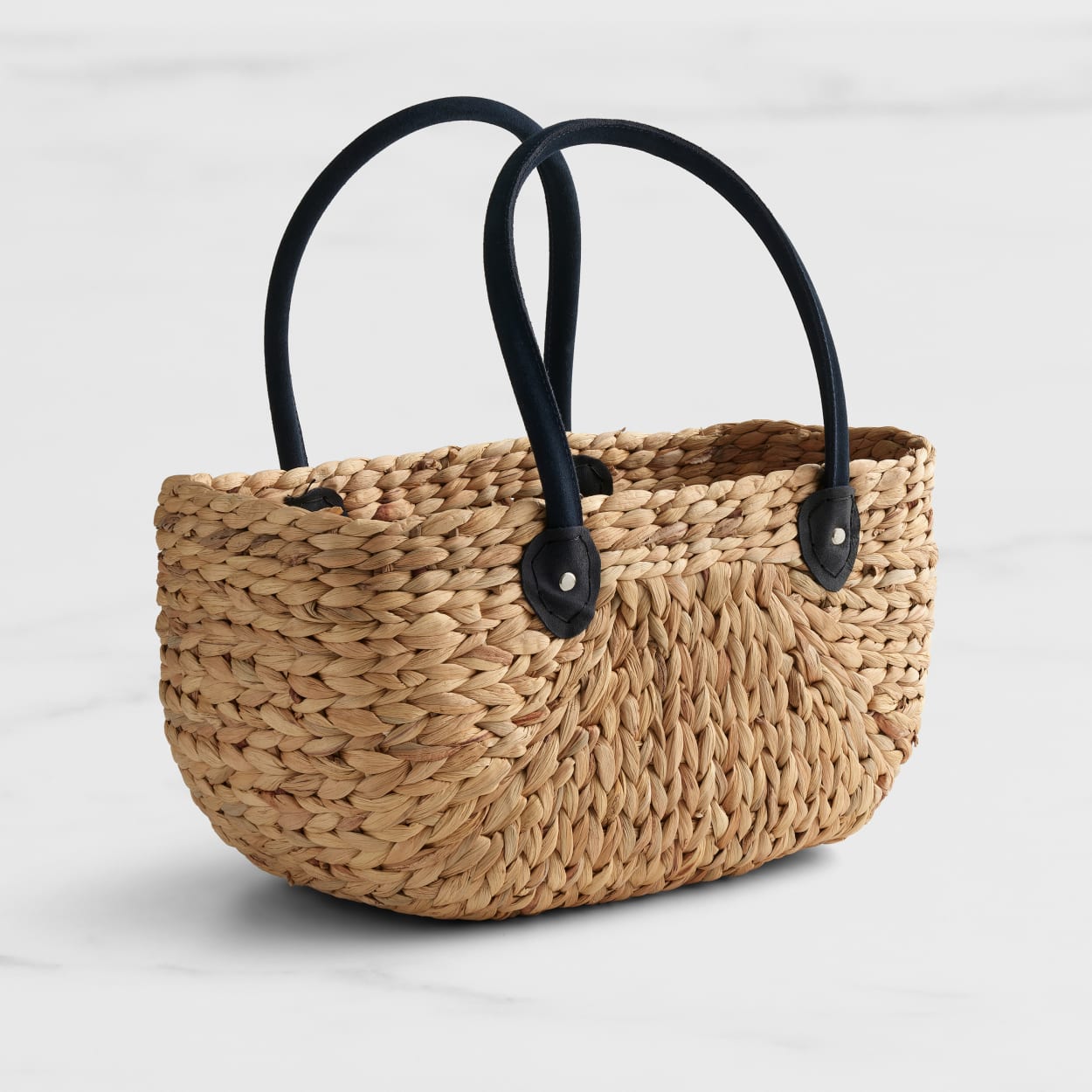Salisbury & Co Province Carry Basket with Suede Handle Large Charcoal Image 1