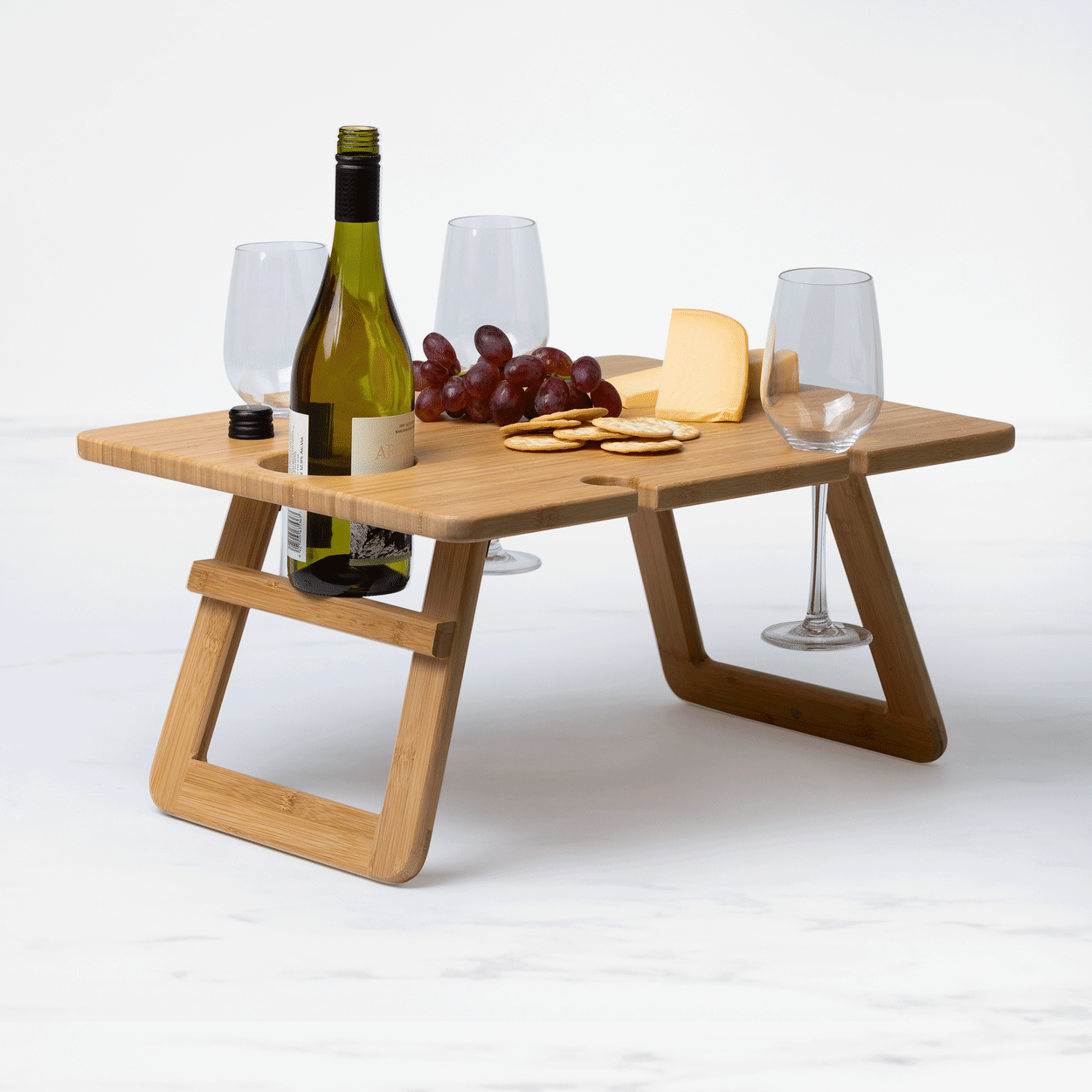 Salisbury & Co Rectangular Folding Picnic Table 50x40cm Natural Image 4