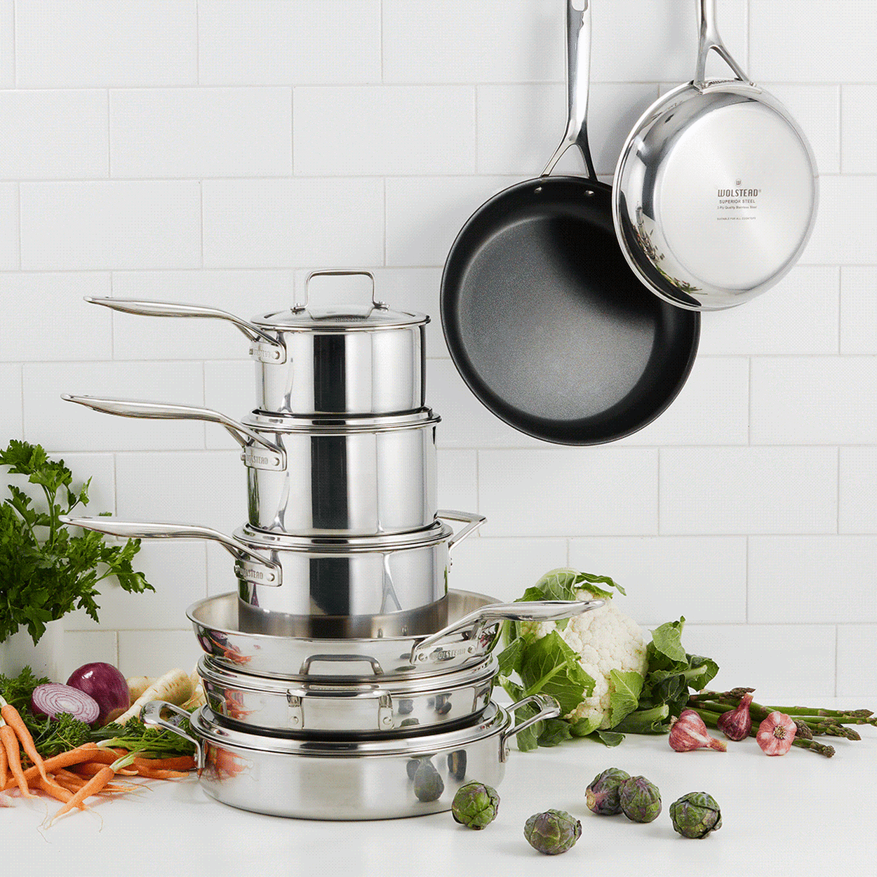 Wolstead Superior Steel Chef Pan with Lid 30cm Image 6