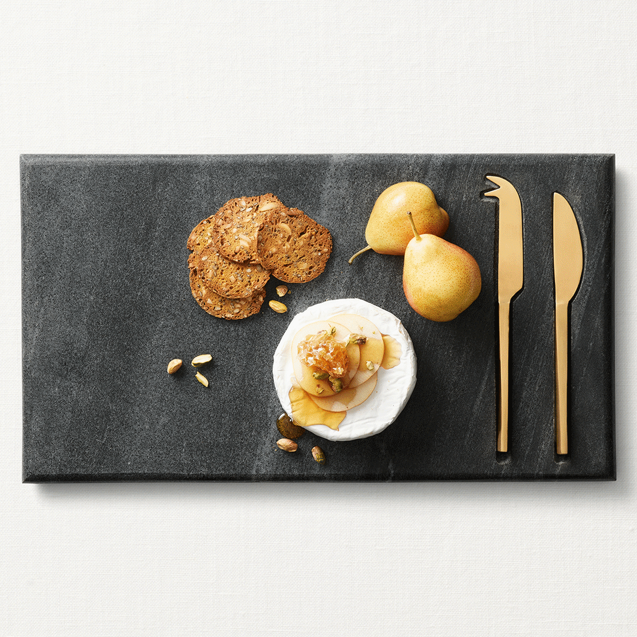 Salisbury & Co Corsica Rectangular Marble Cheese Board with Knife Set 3pc Black Image 6