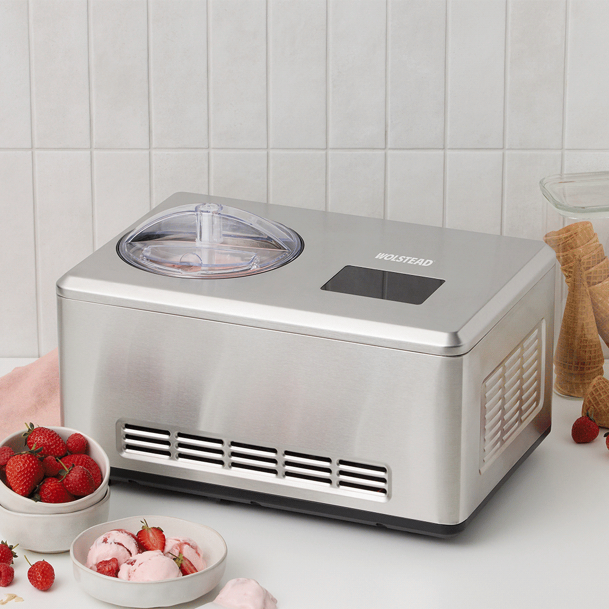 Wolstead Pro Dulce Ice Cream maker with Compressor 2L Stainless Steel Image 6