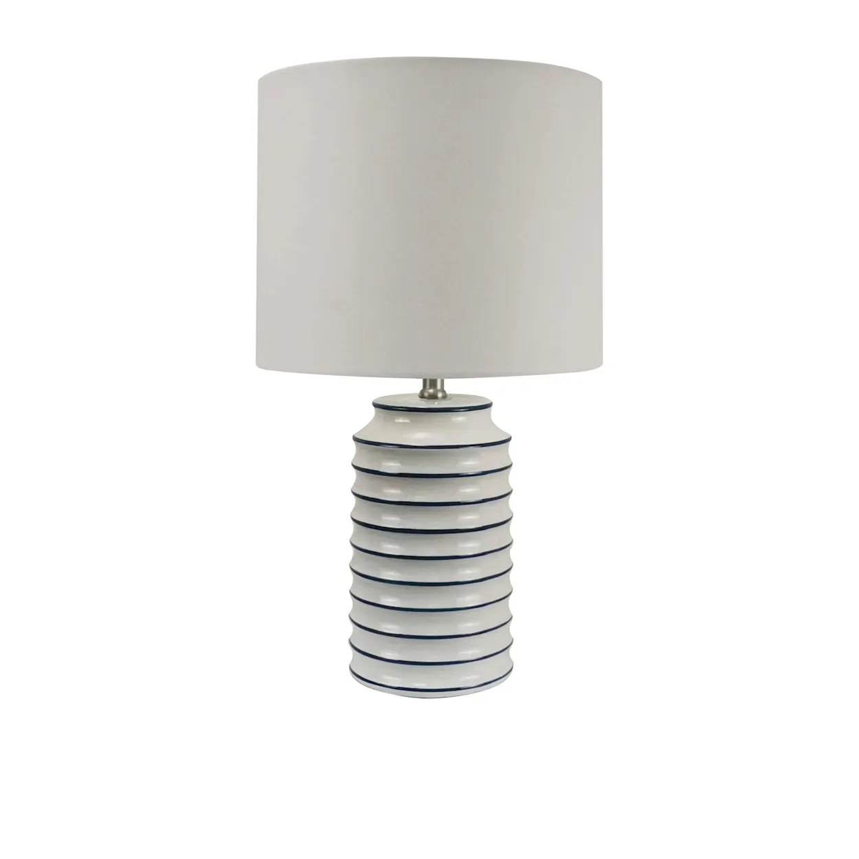 Coast Collection Ceramic Ribbed Lamp White Image 1