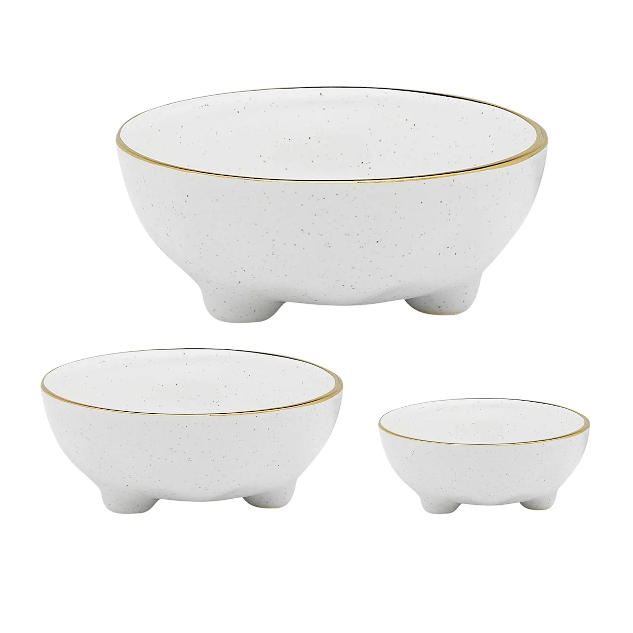 Ecology Speckle Nesting Bowl Set 3pc Milk with Gold Image 1