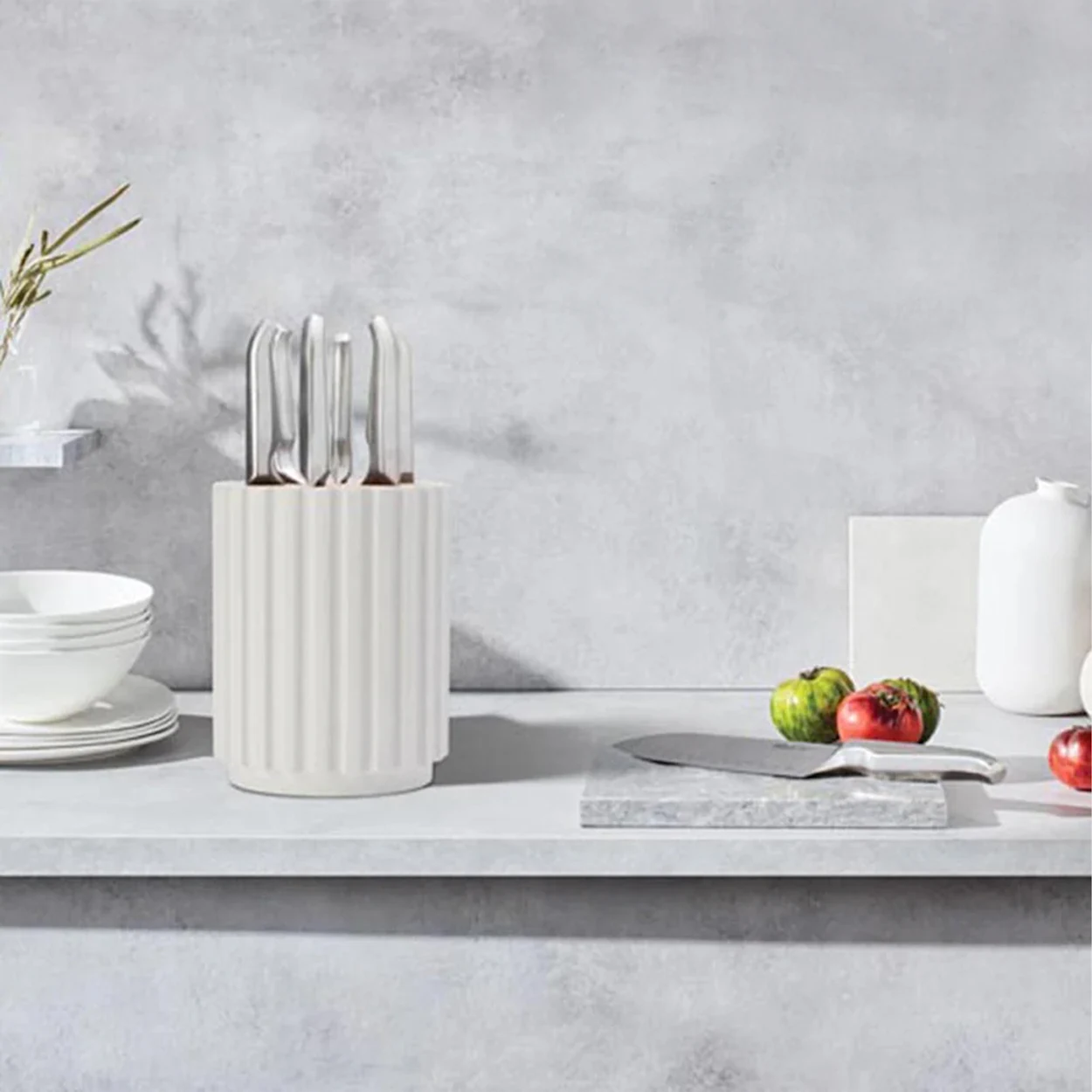 Furi Pro Radial 7pc Knife Block Set Snow Terrazzo Image 2