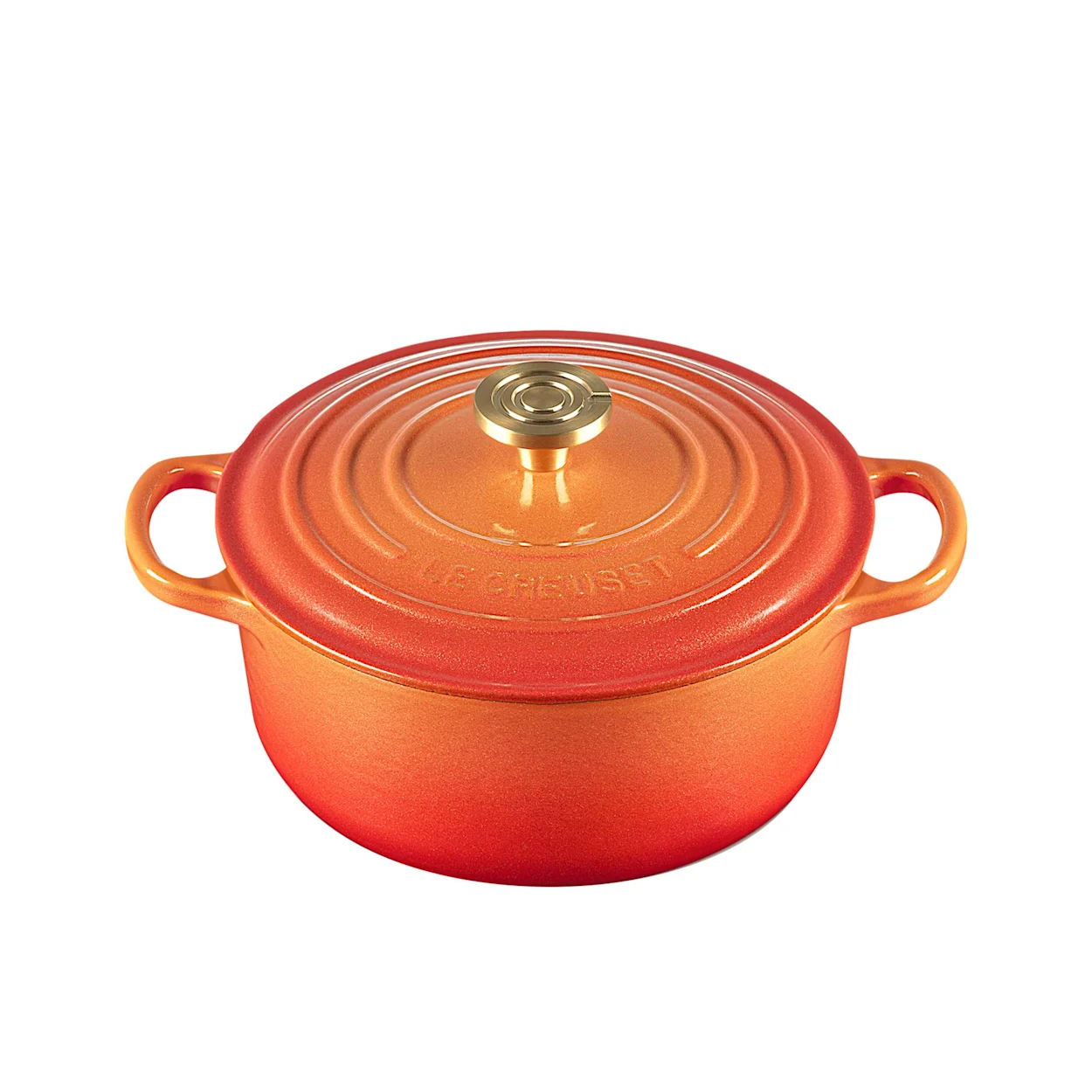 Le Creuset Signature Cast Iron Round Casserole 24cm 4 2L Flamme Doree Image 1