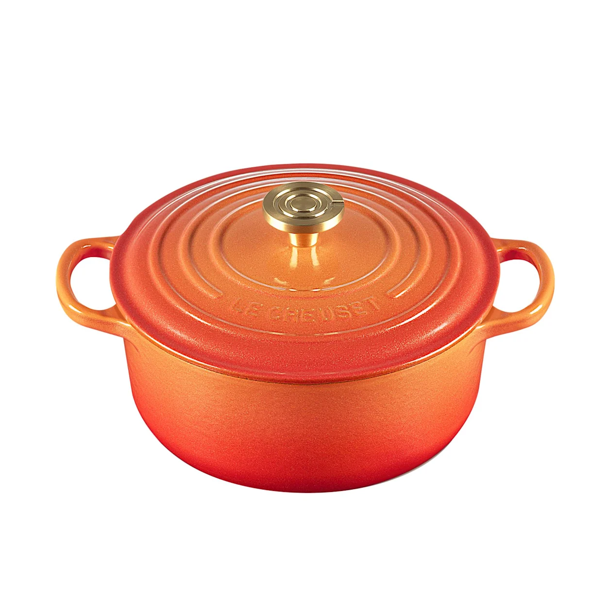 Le Creuset Signature Cast Iron Round Casserole 28cm 6 7L Flamme Doree Image 1
