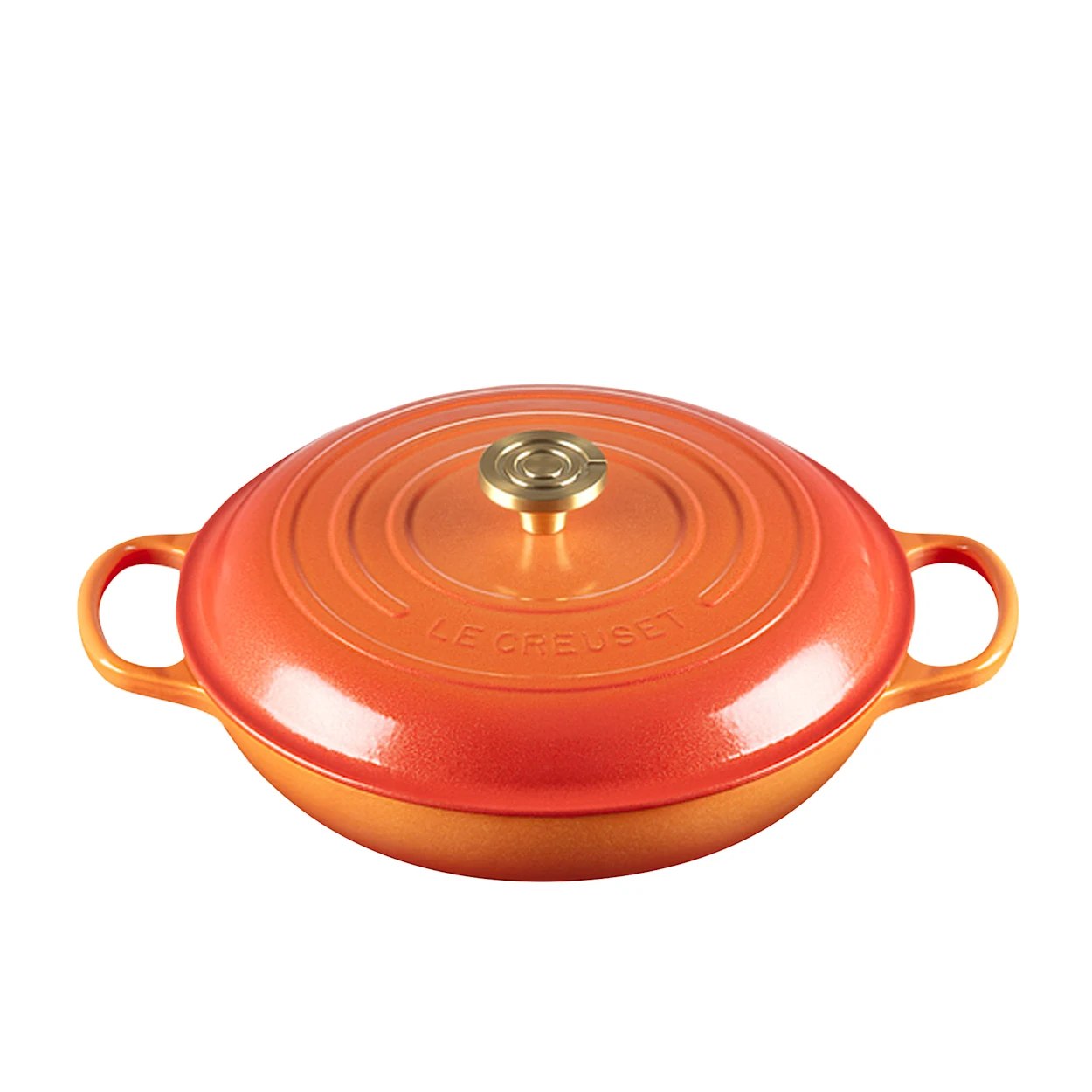 Le Creuset Signature Cast Iron Shallow Casserole 30cm 3 5L Flamme Doree Image 1