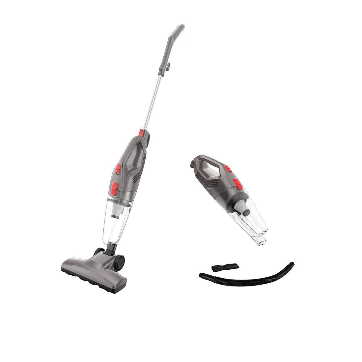 Lenoxx 450W Lightweight Stick Vacuum Cleaner with HEPA Filter in Grey Bagless Design Image 1