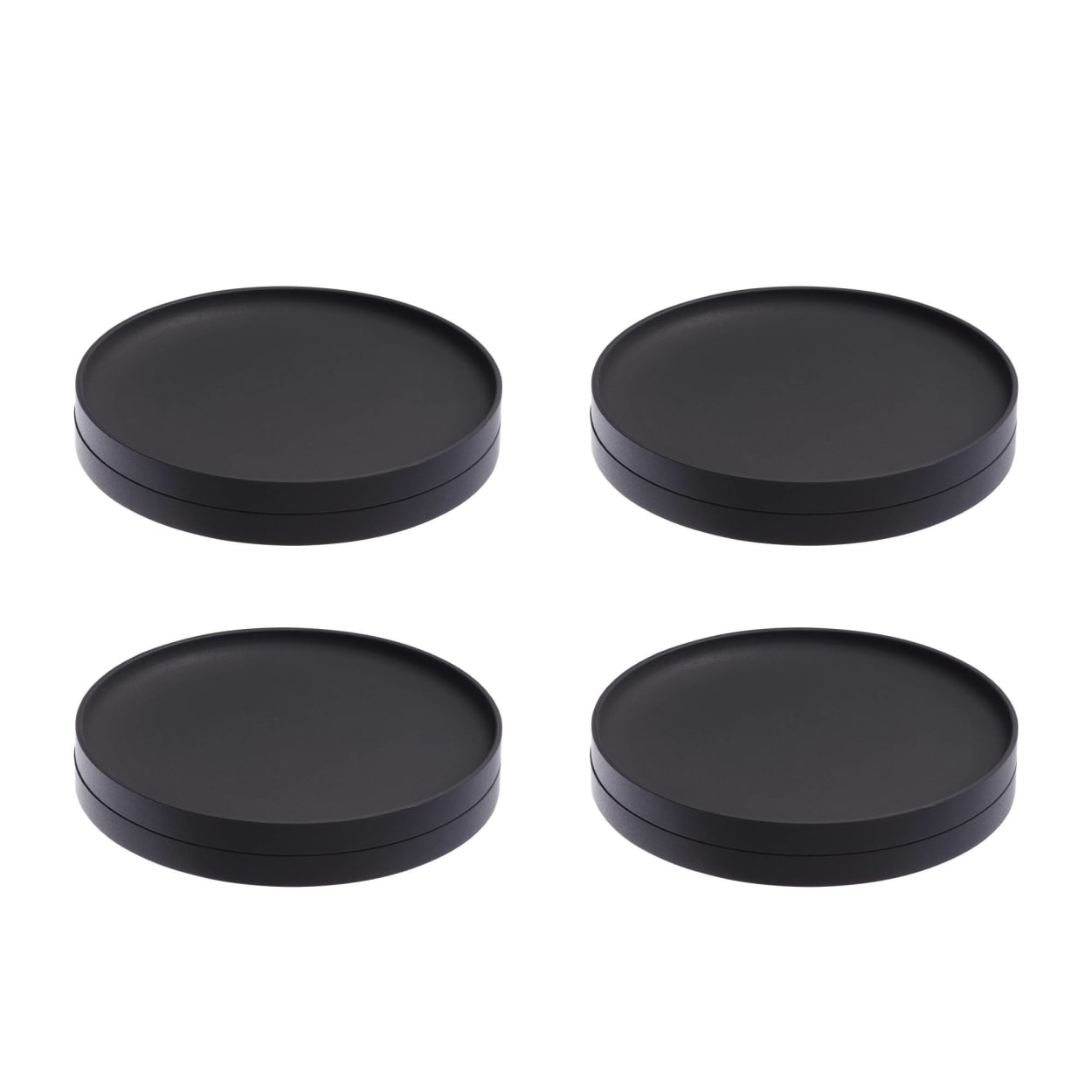 Sottobicchieri per bevande,4 Pezzi tappetino per tazza in silicone, Sottobicchieri da 10 cm,Rotondi Antiscivolo Sottobicchiere,per Birra,Tè,Caffè,Bar,Soggiorno,Cucina(nero