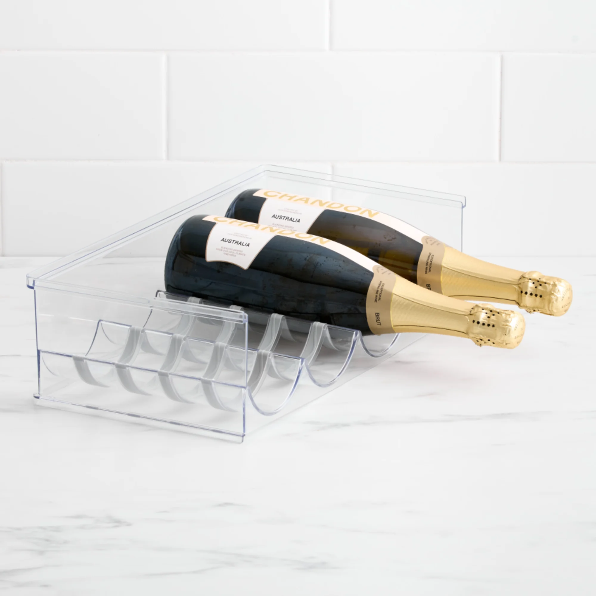 Kitchen Pro Clear Stackable Wine Rack 4 Bottle Image 1