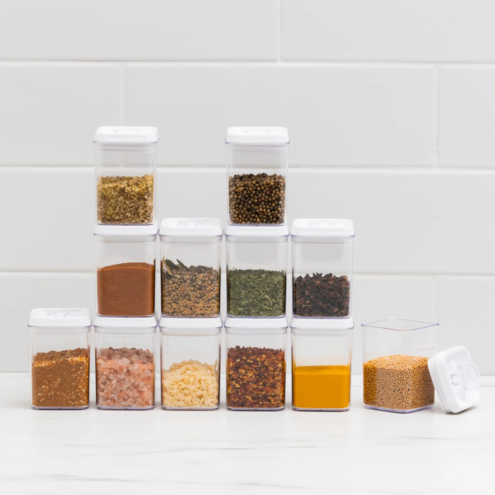 Kitchen Pro Denny Spice Storage Canister Set 12pc White Image 1