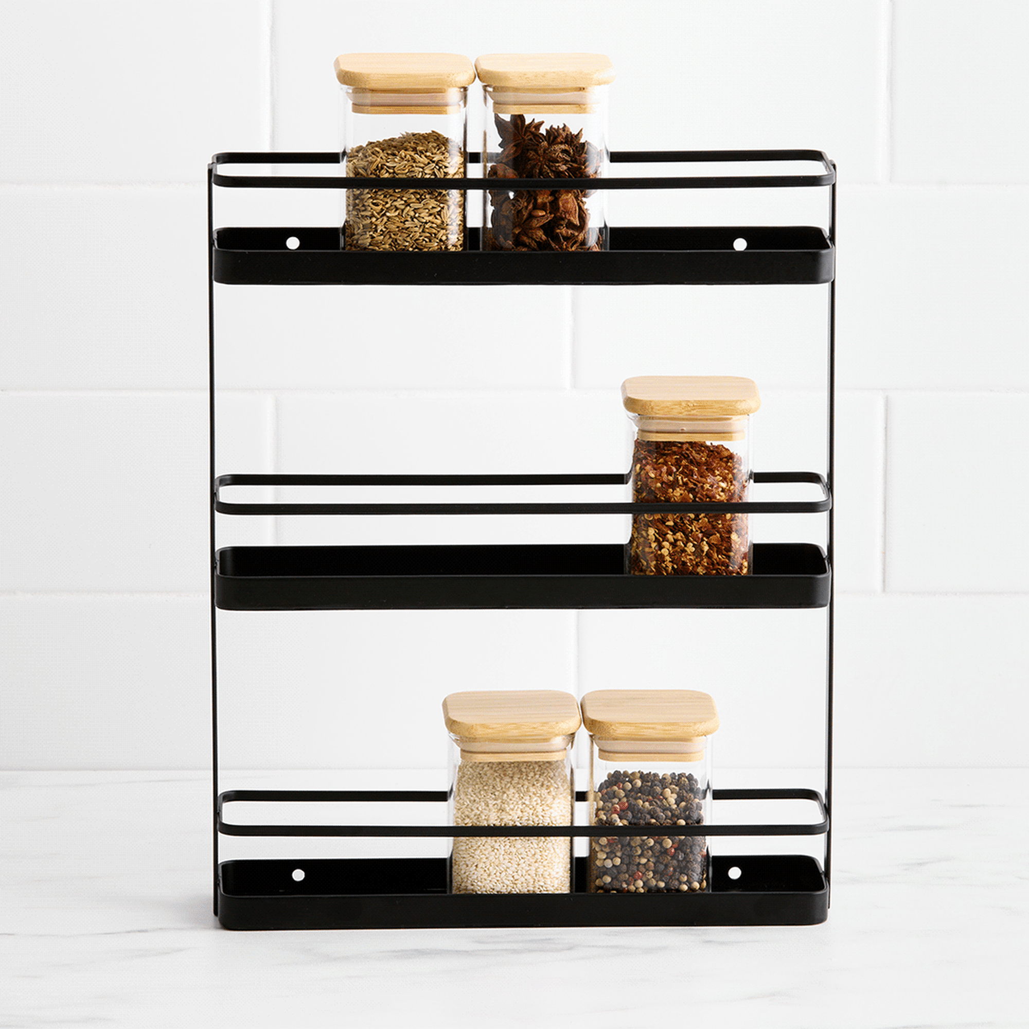 Kitchen Pro Tidy 3 Tier Spice Rack Black Image 5