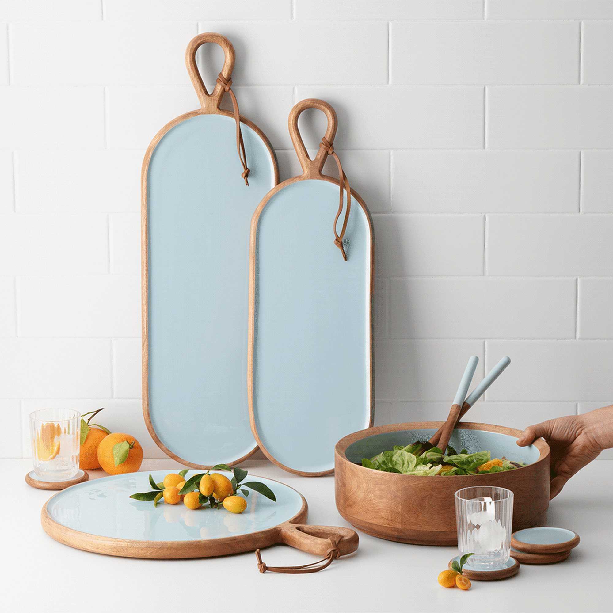 Salisbury & Co Calla Oval Paddle Board with Handle 70x22cm Ice Blue Image 6