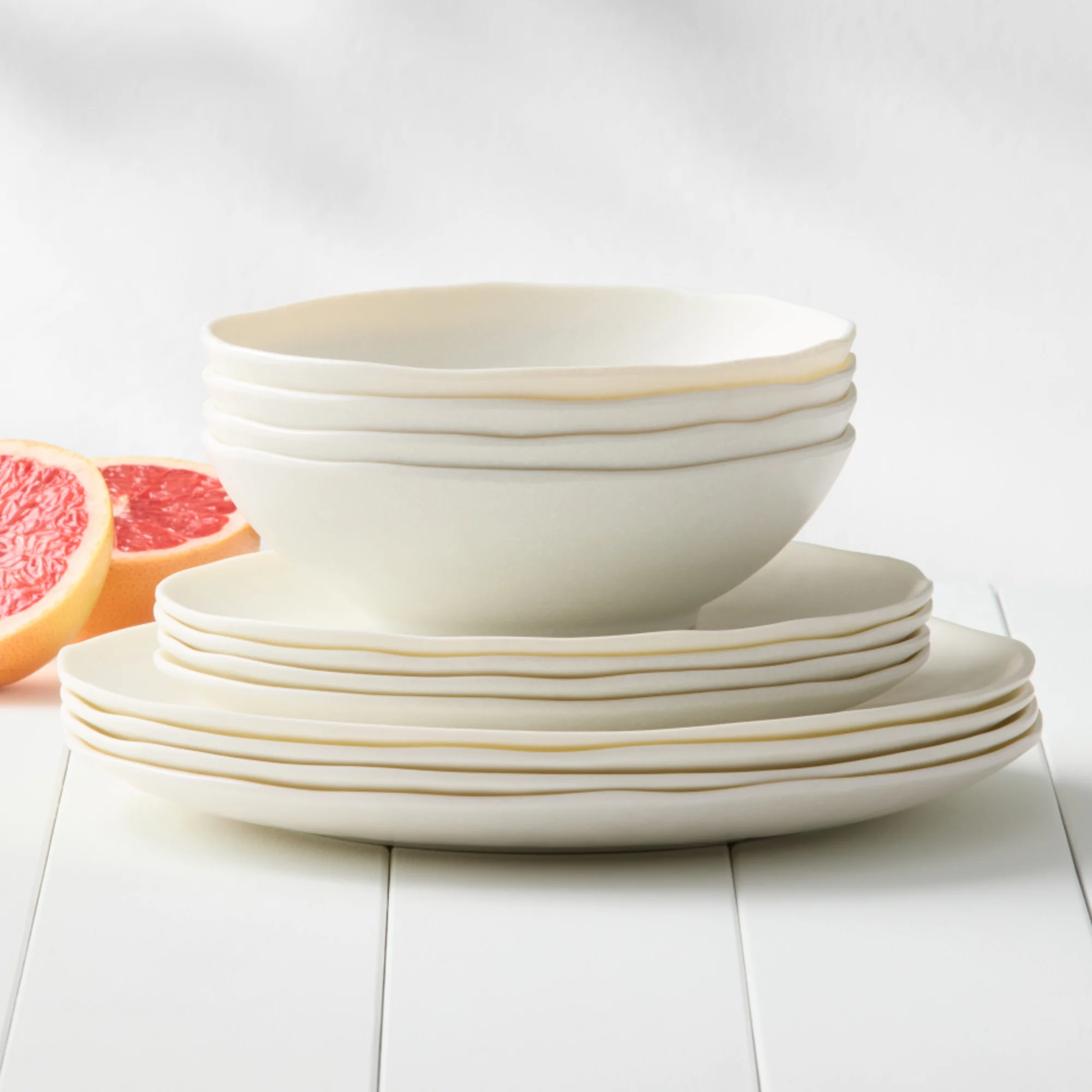 Salisbury & Co Escape Melamine Dinner Set 12pc White Image 2