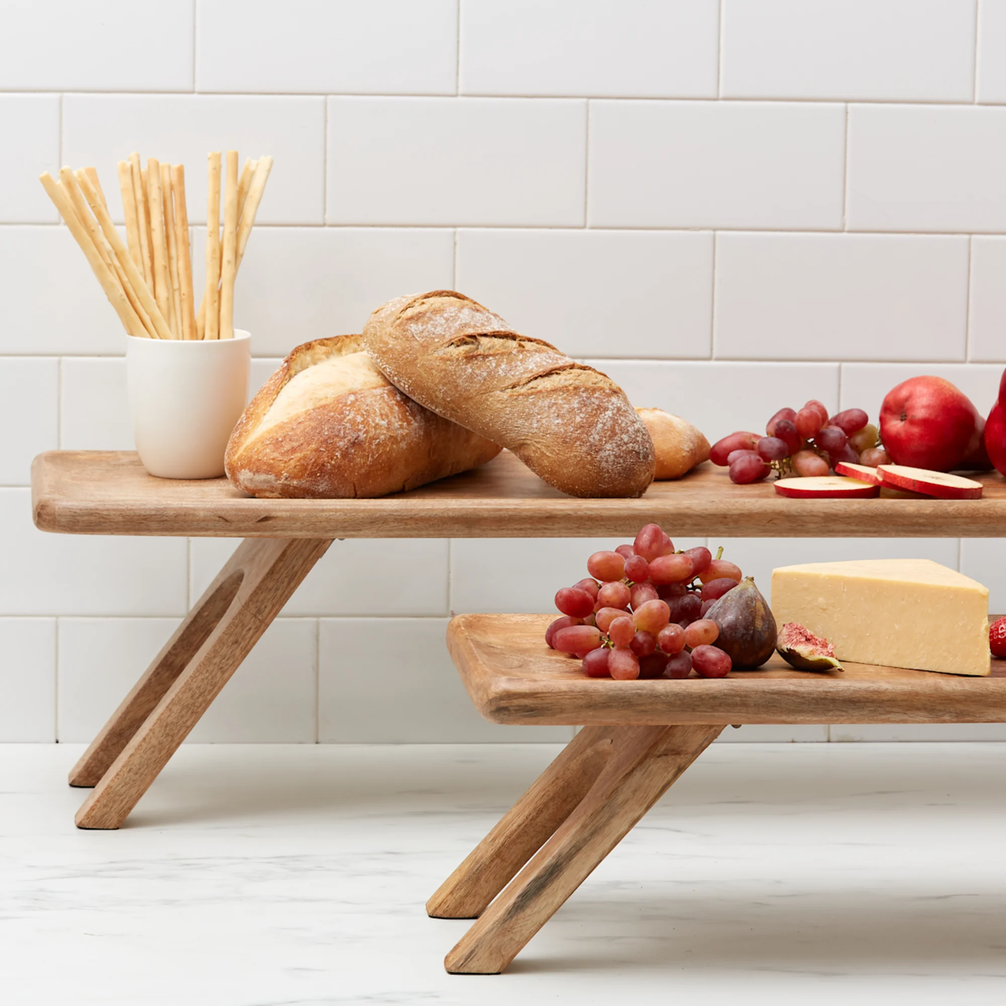 Salisbury & Co Grove Rectangular Platter with Stand 100x25cm Image 2