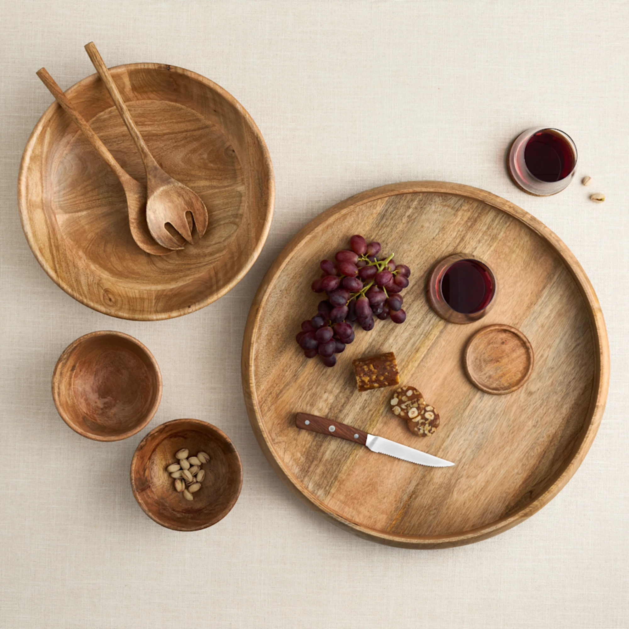 Salisbury & Co Grove Round Mango Wood Serving Tray 50x6cm Image 3