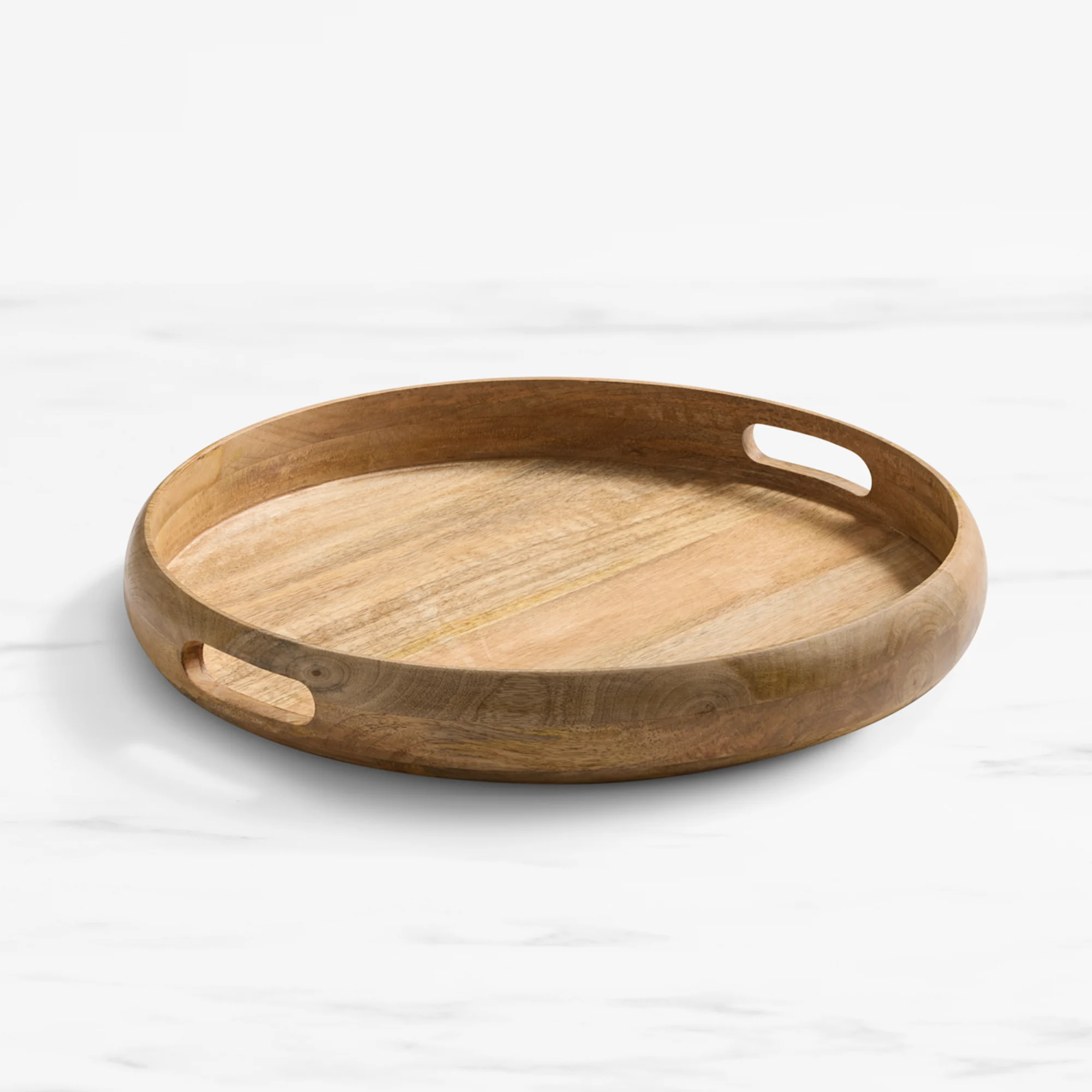 Salisbury & Co Grove Round Mango Wood Serving Tray 50x6cm Image 1