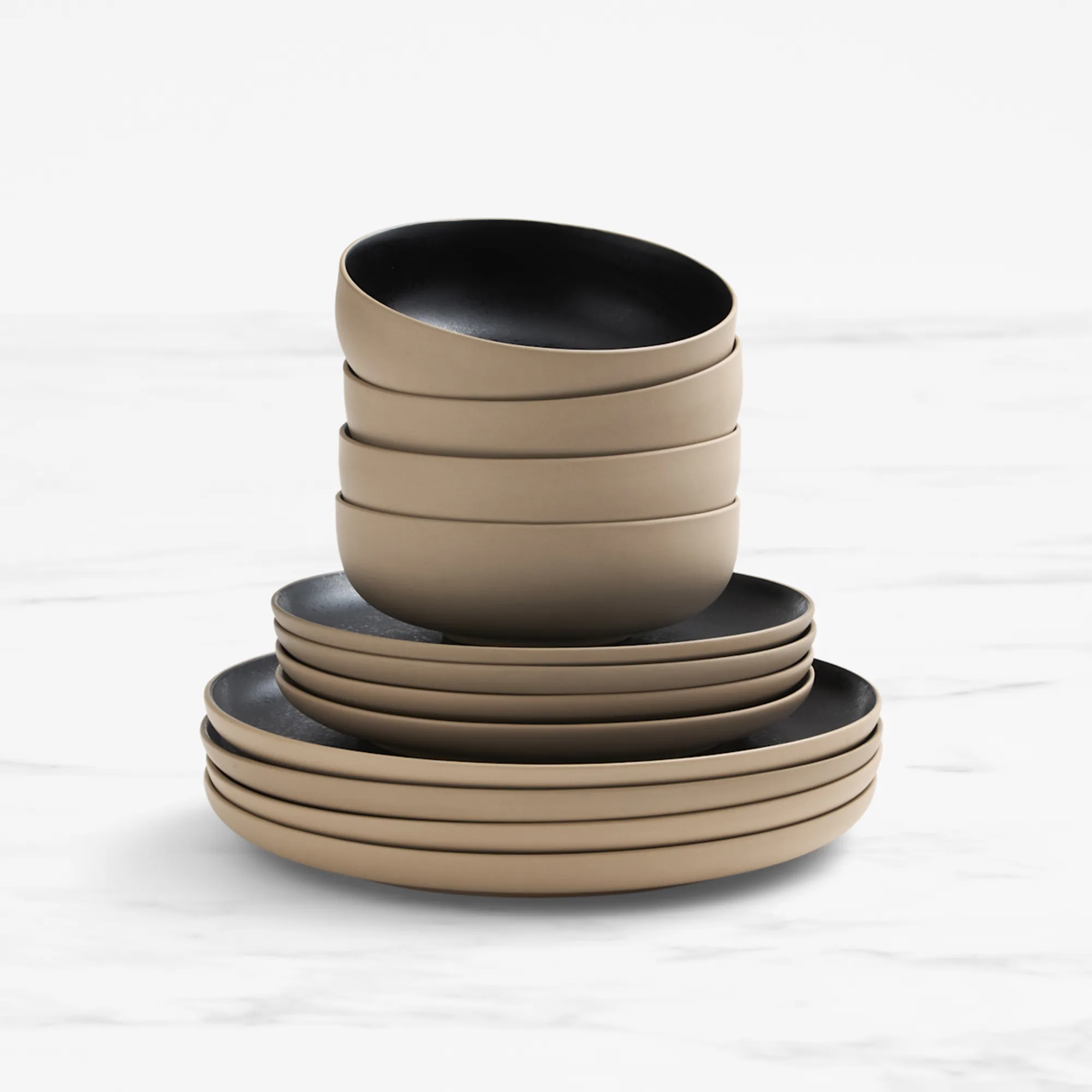 Salisbury & Co Luca Dinner Set 12pc Black Image 1