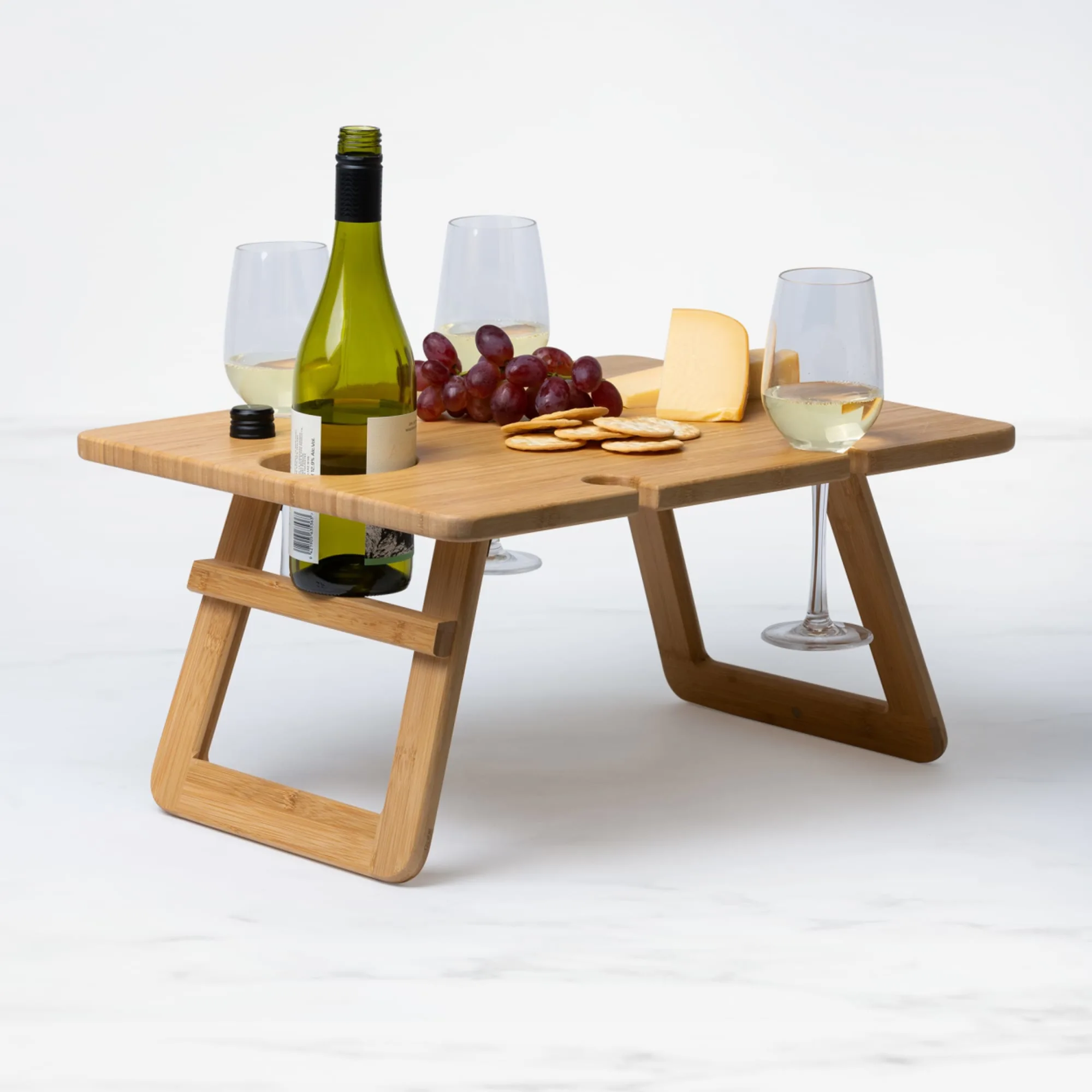 Salisbury & Co Rectangular Folding Picnic Table 50x40cm Natural Image 1