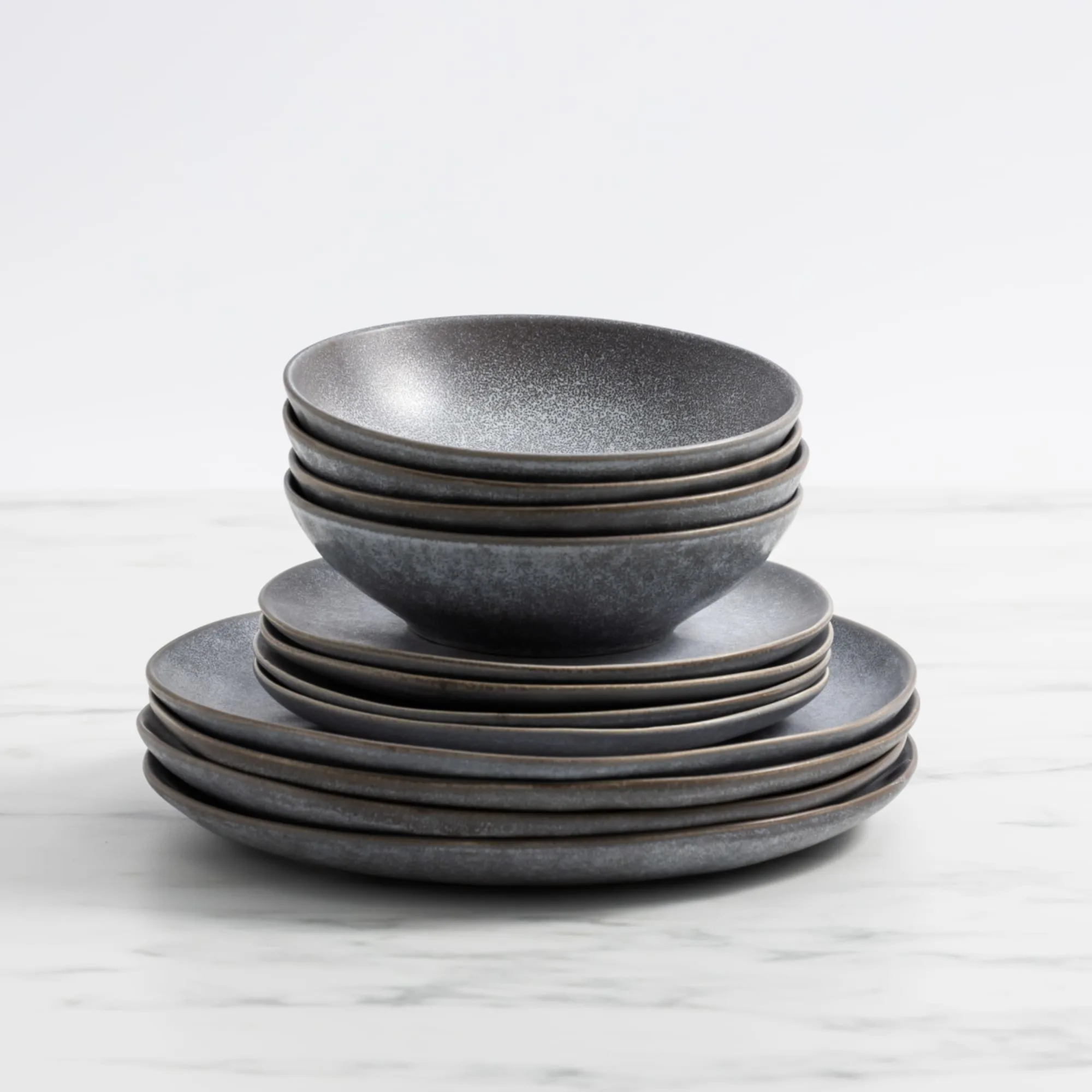 Salisbury & Co Siena Dinner Set 12pc Charcoal Image 1