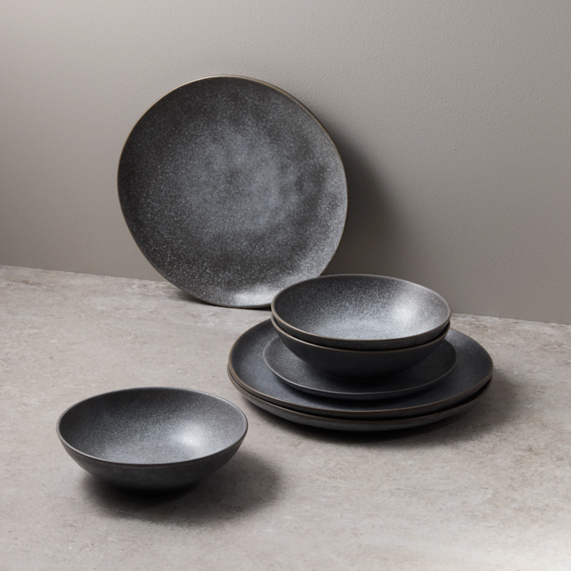 Salisbury & Co Siena Dinner Set 12pc Charcoal Image 2
