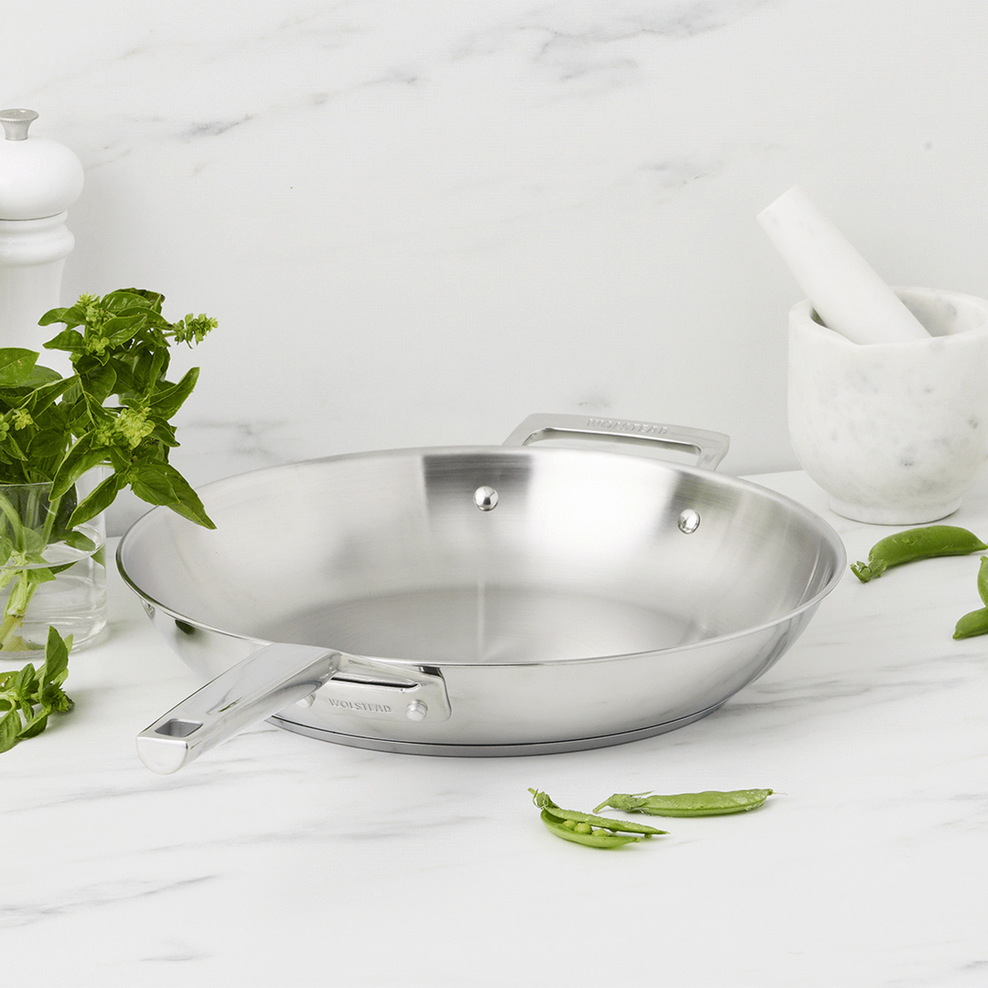 Wolstead Steeltek Ultra 2pc Stainless Steel Frypan Set 20cm & 28cm Image 4