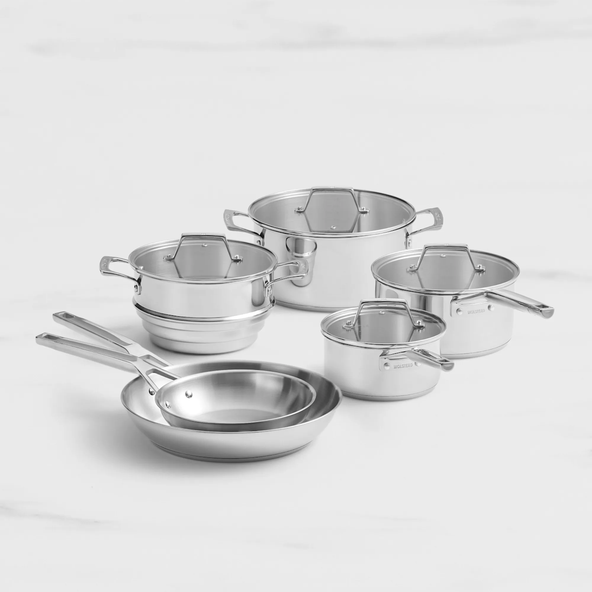 Wolstead Steeltek Ultra 6pc Stainless Steel Cookware Set Image 1