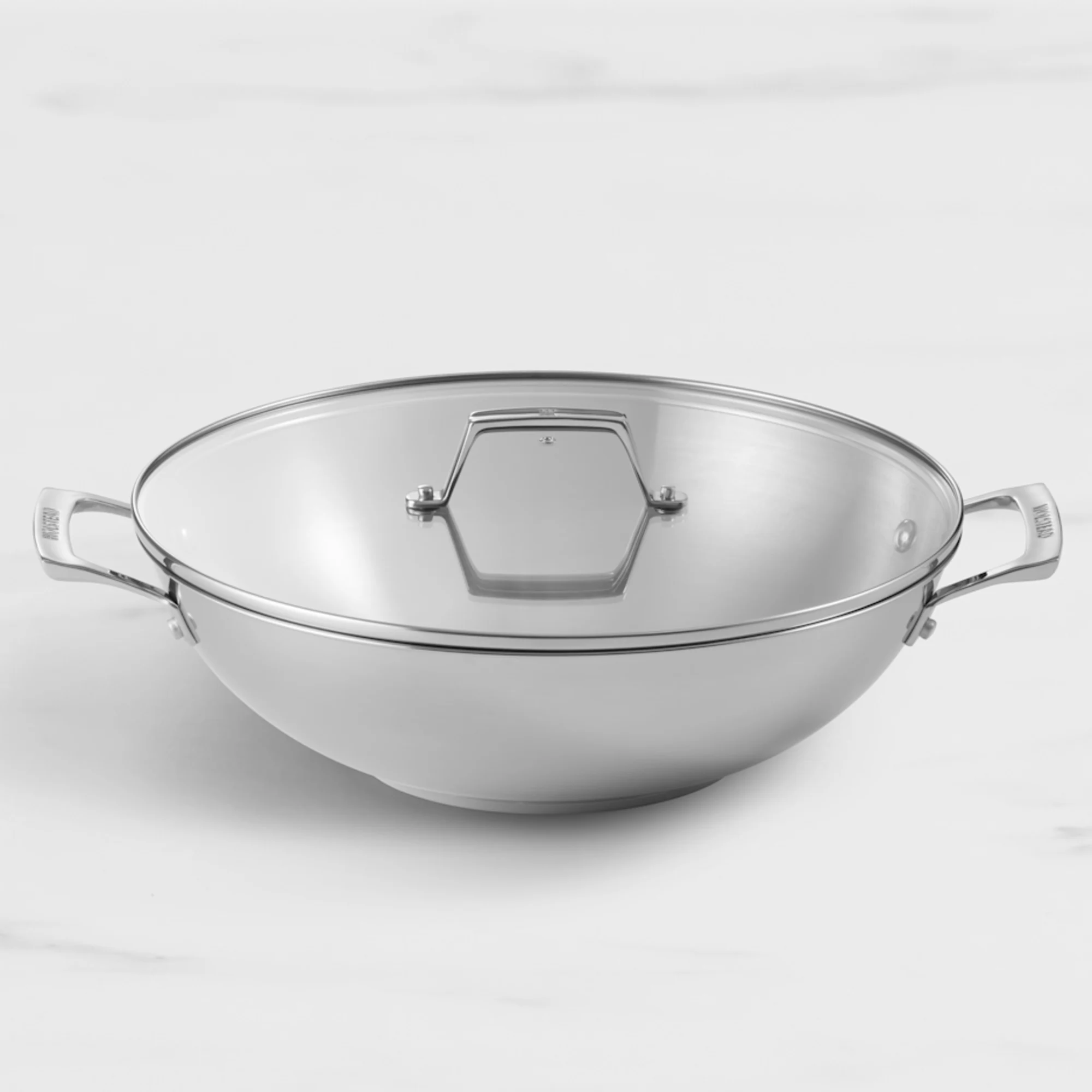 Wolstead Steeltek Ultra Stainless Steel Wok with Lid 32cm Image 1