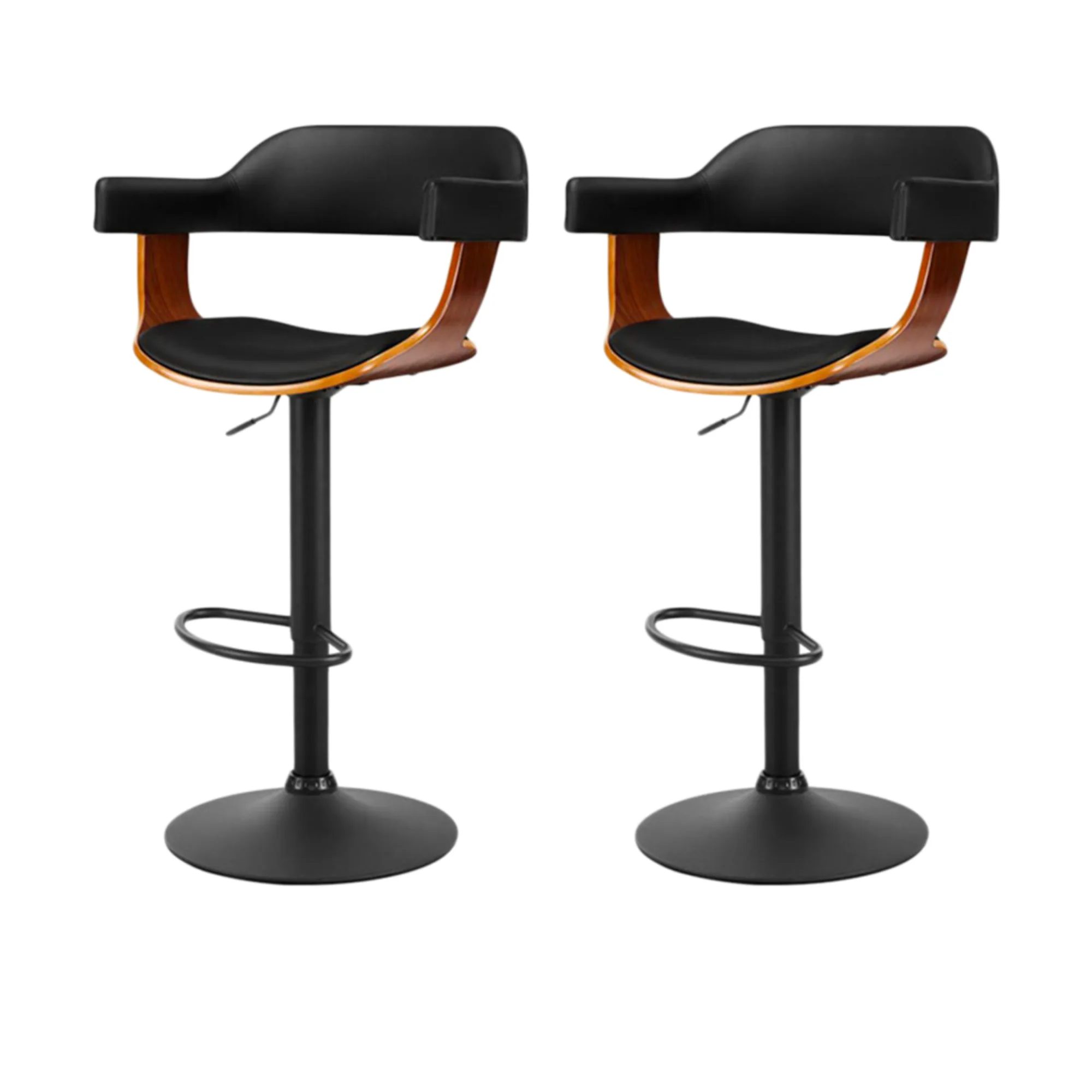 Artiss Wooden Swivel Bar Stool Set of 2 Image 1