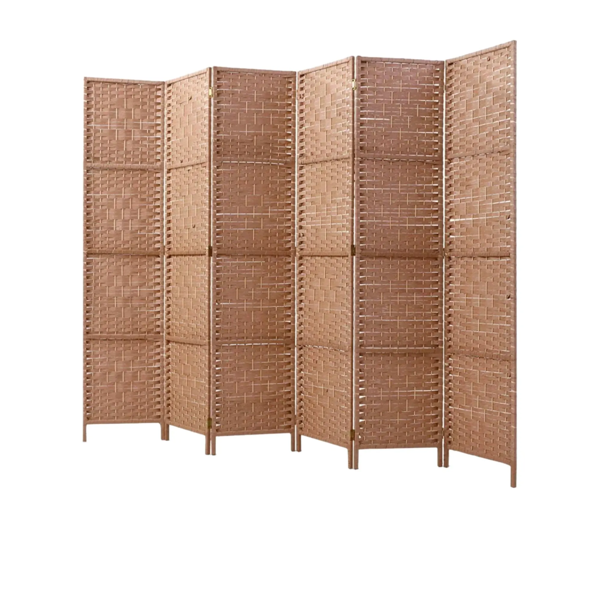 Artiss 6 Panel Rattan Room Divider Natural Image 1