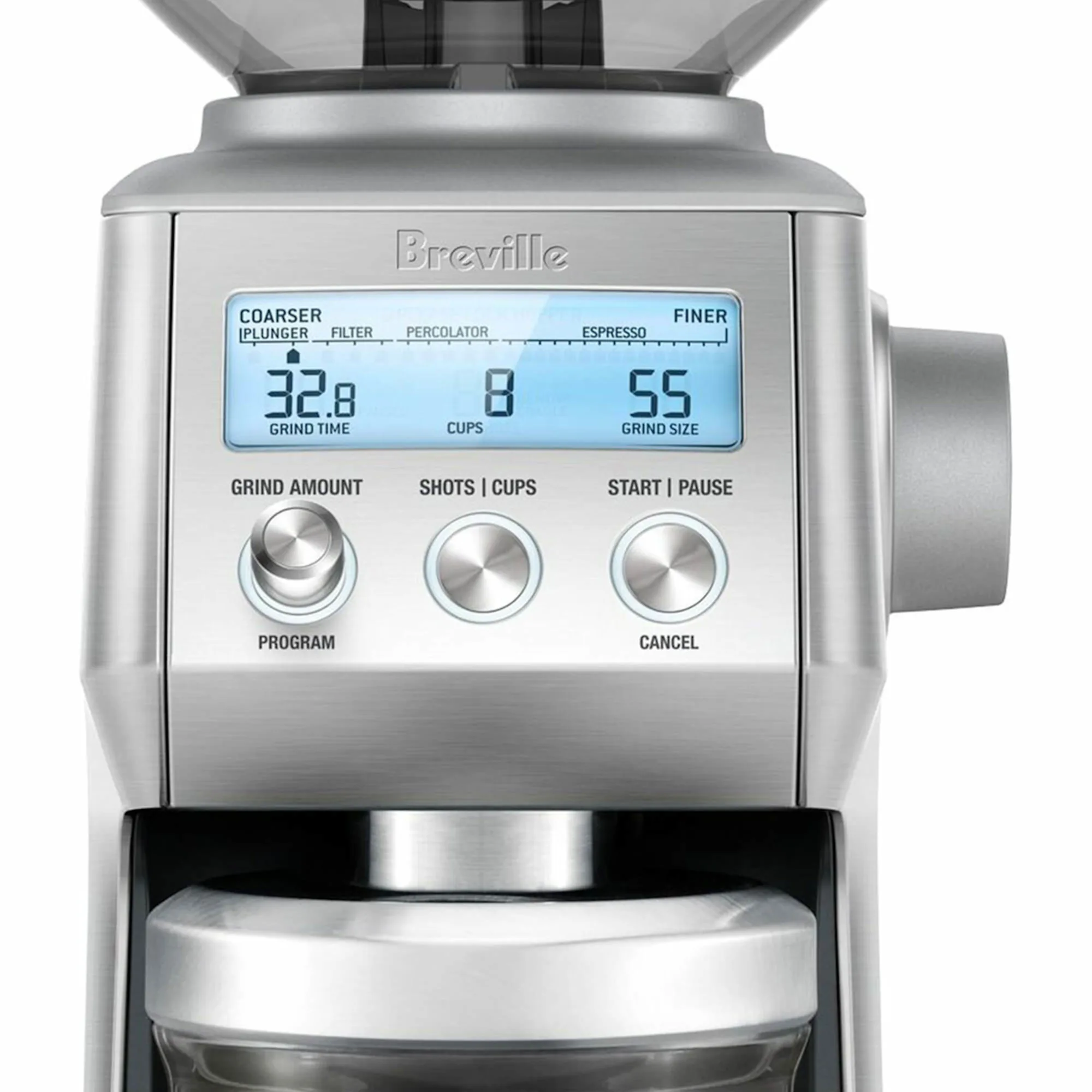 Breville The Smart Grinder Pro Coffee Grinder Brushed Stainless Steel Image 3
