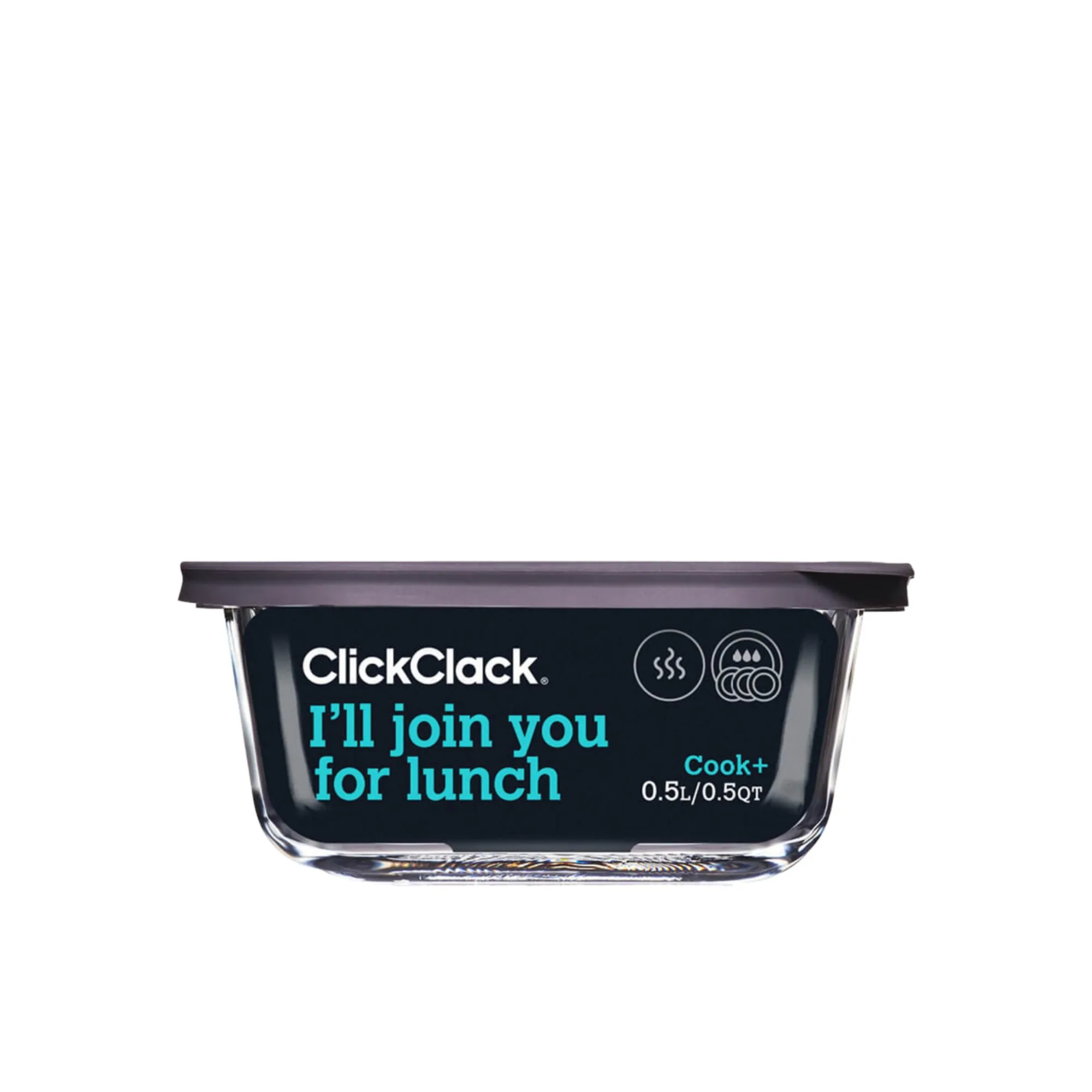 ClickClack Cook+ Square Heatproof Glass Container 500ml Image 1