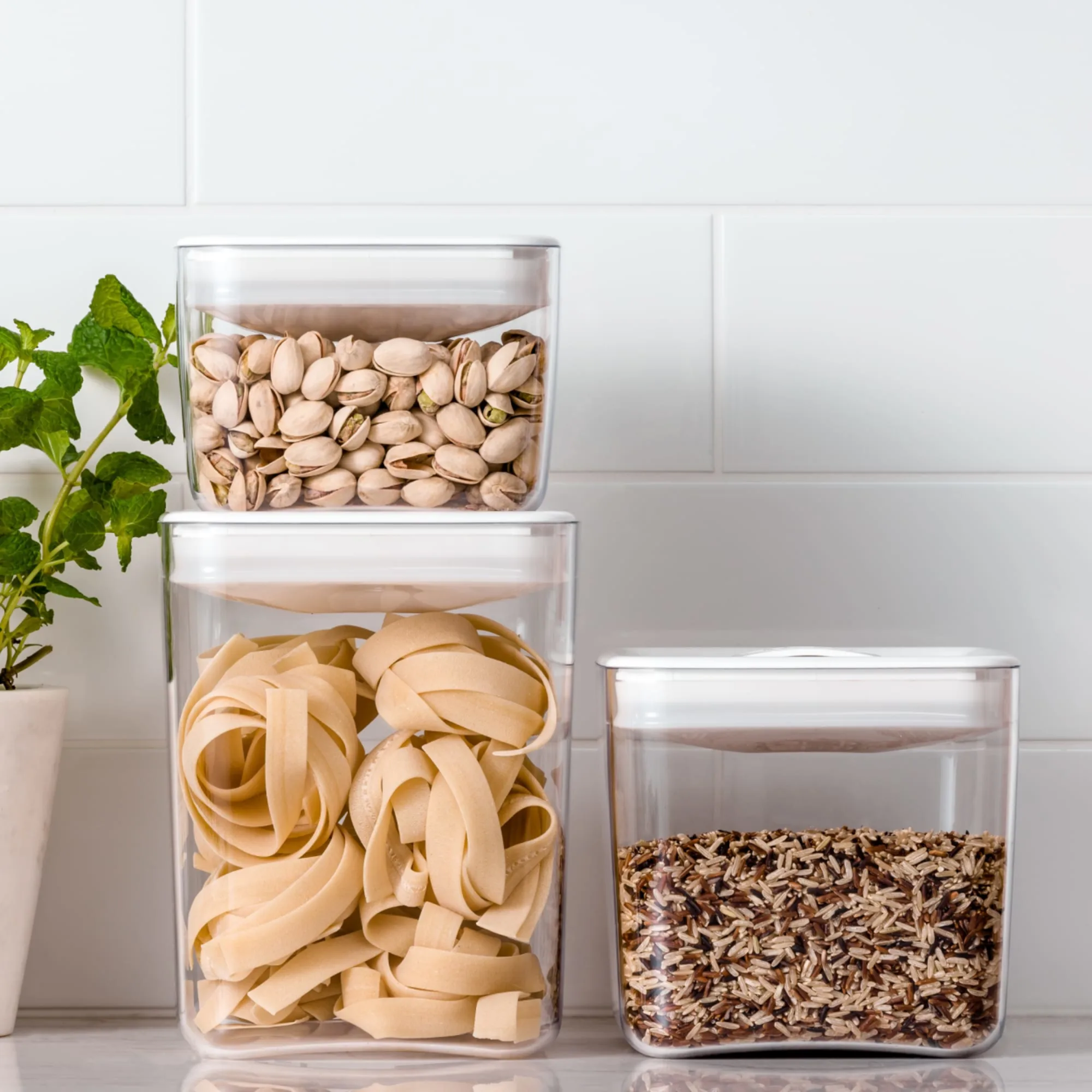 ClickClack Pantry Cube Container with White Lid 1.9L Image 3