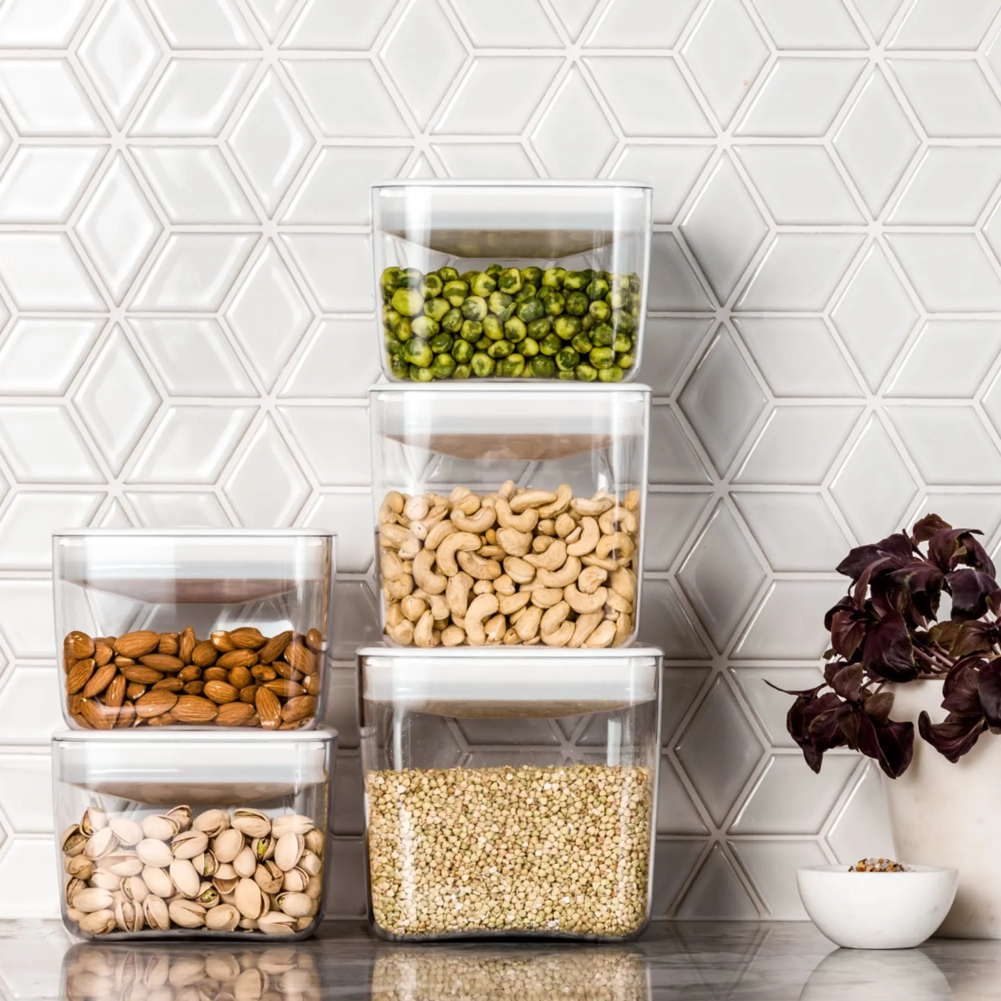 ClickClack Pantry Cube Container with White Lid 900ml Image 2