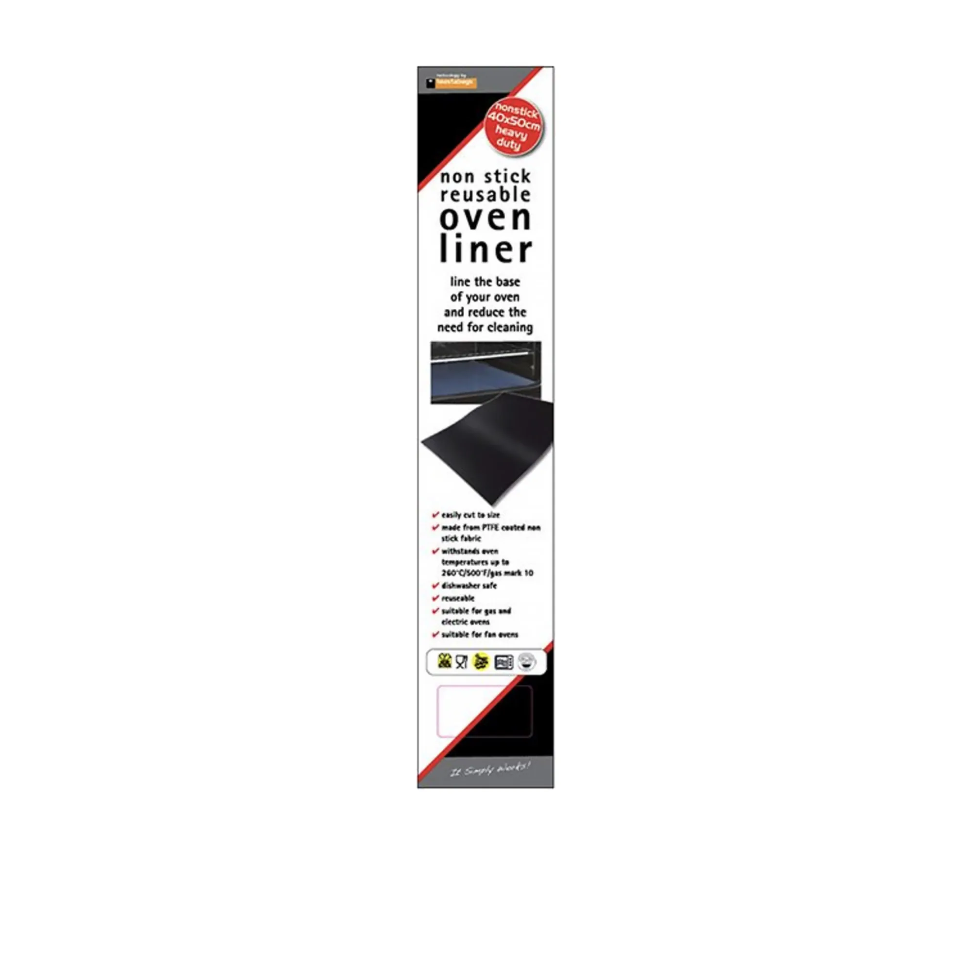Toastabags Non Stick Reusable Oven Liner 40x50cm Black Image 1