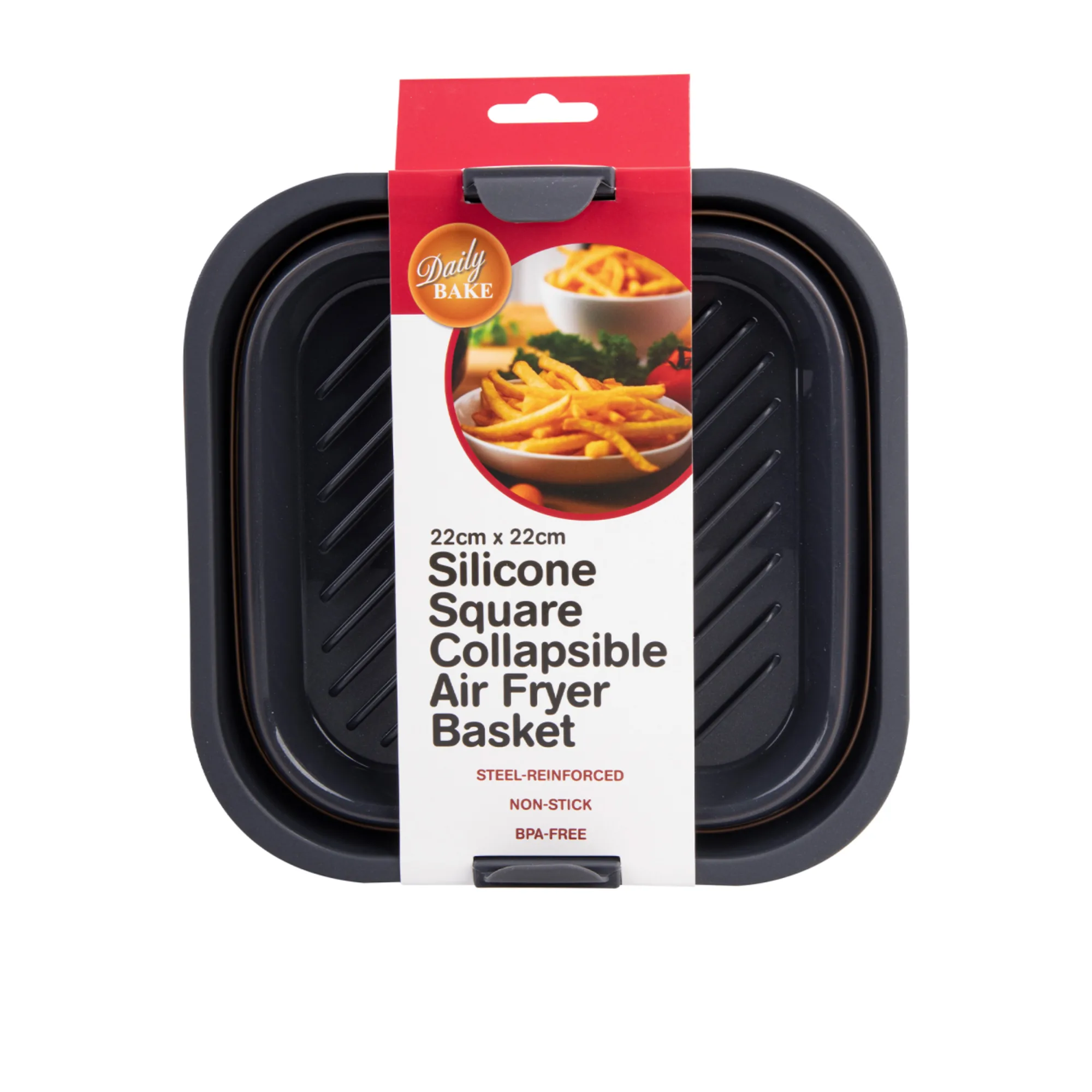Daily Bake Silicone Square Collapsible Air Fryer Basket 22cm Image 2