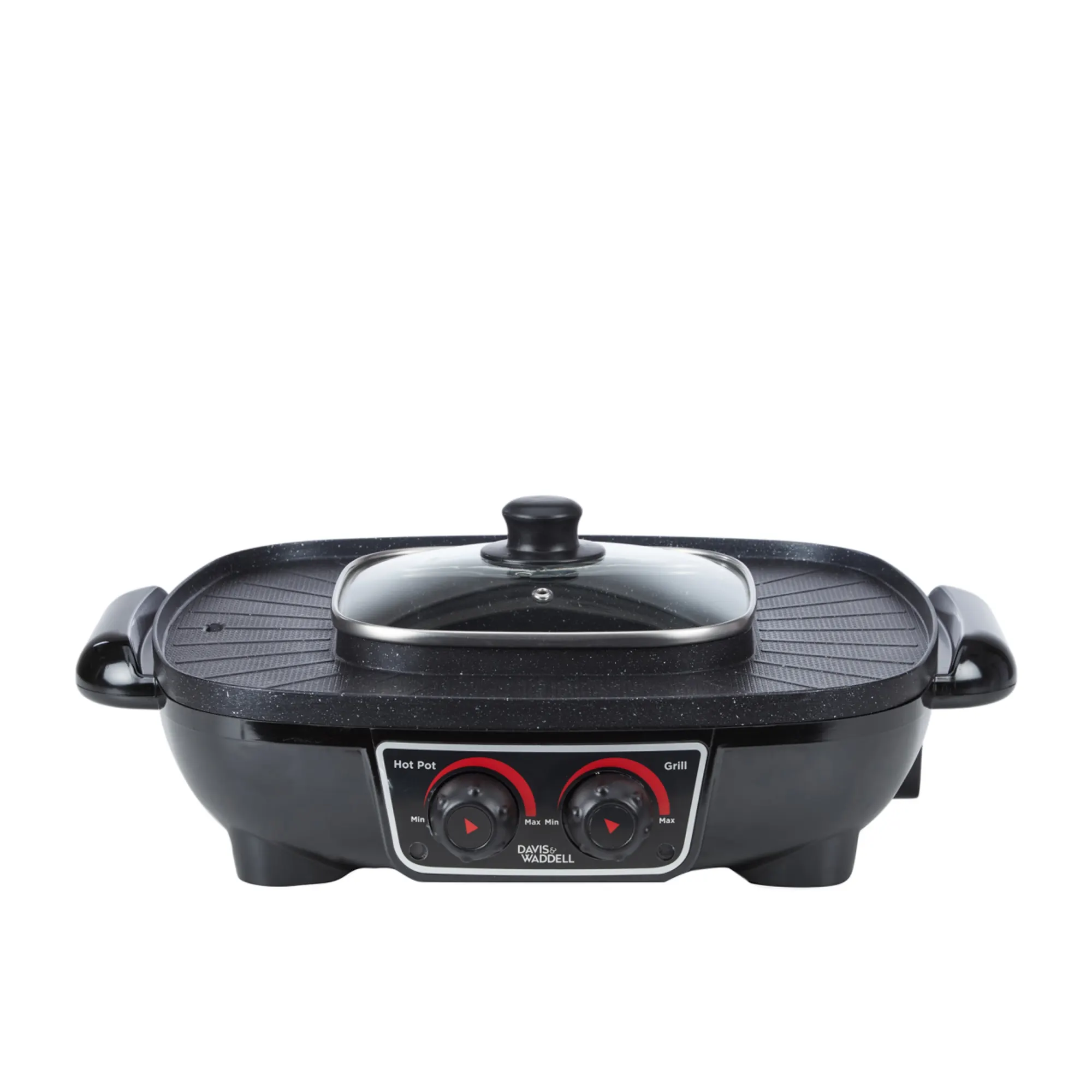 Davis & Waddell 2 in 1 Electric Steamboat Hotpot and Grill Black Image 1