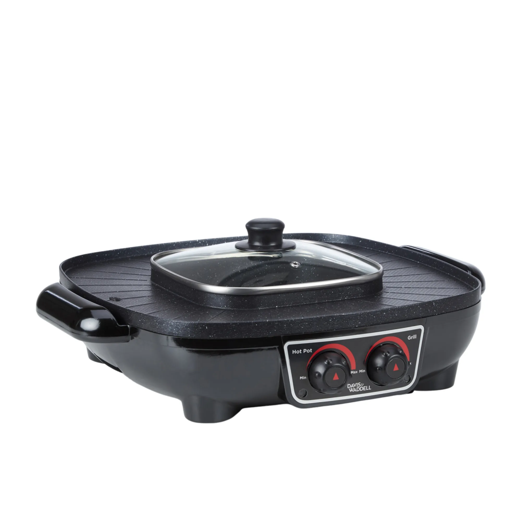 Davis & Waddell 2 in 1 Electric Steamboat Hotpot and Grill Black Image 3