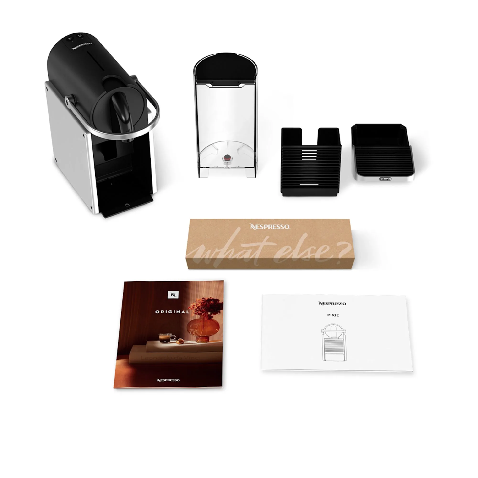 DeLonghi Nespresso Pixie EN127SAE Capsule Coffee Machine and Aeroccino3 Silver Image 2