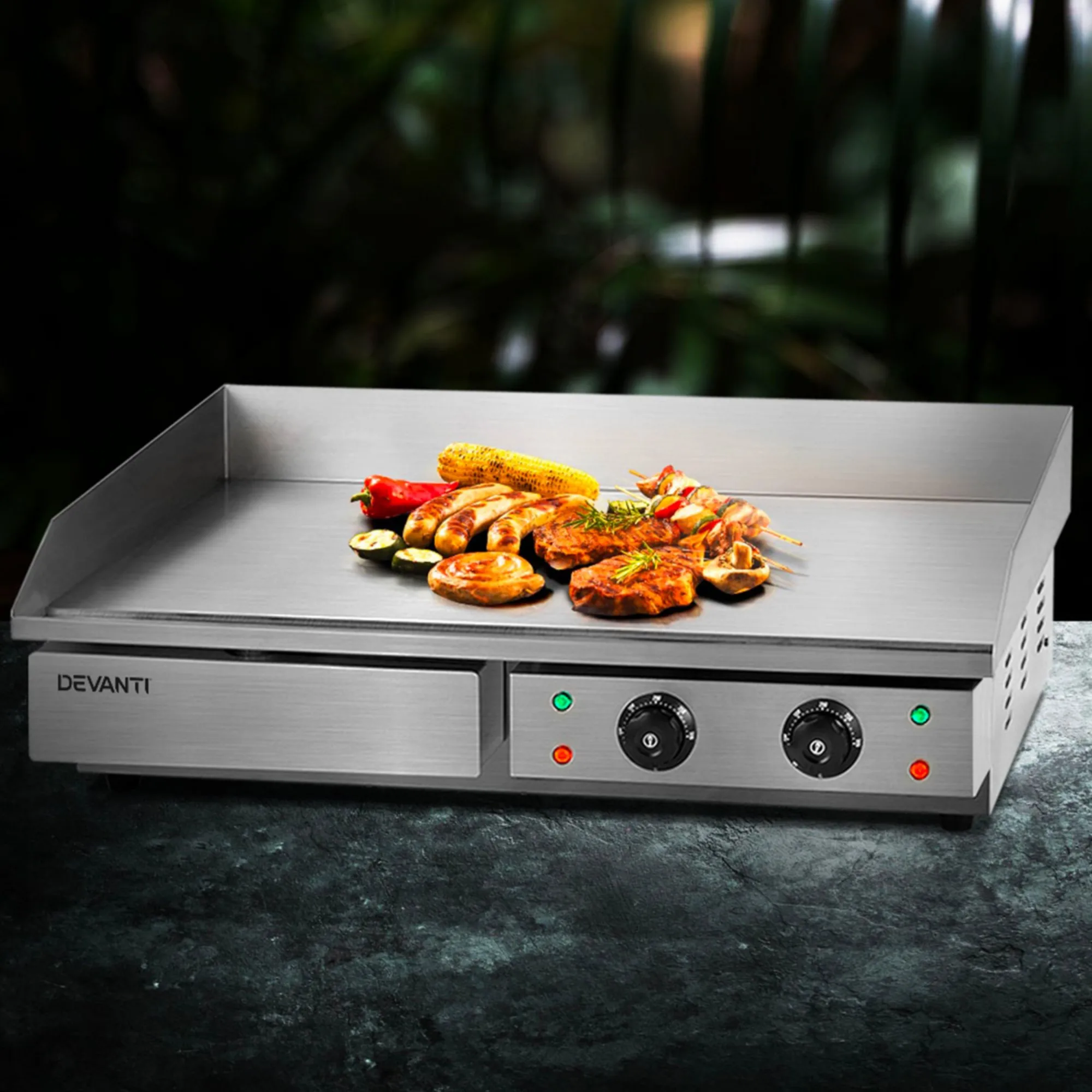 Devanti Commercial Electric Griddle BBQ Image 2