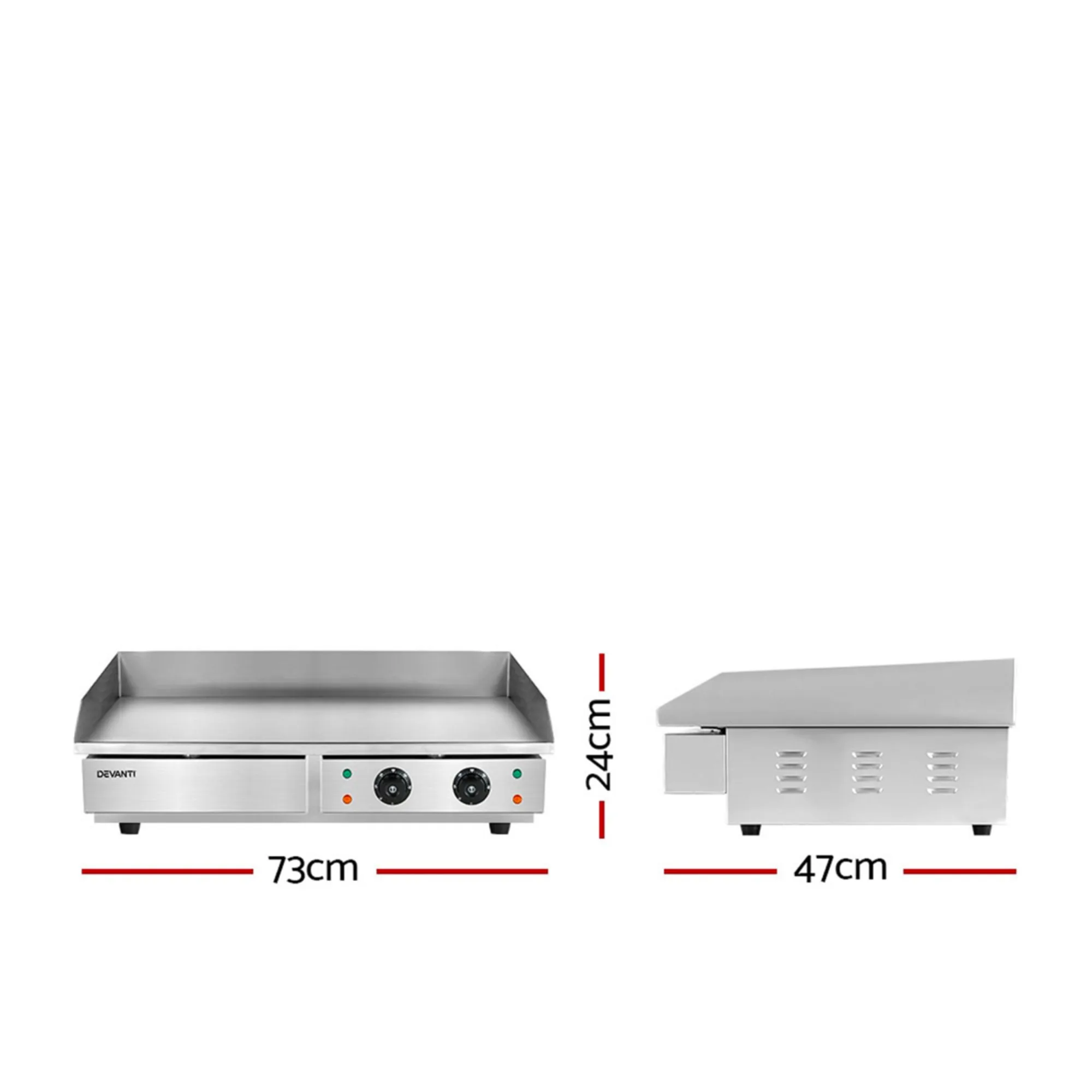 Devanti Commercial Electric Griddle BBQ Image 3