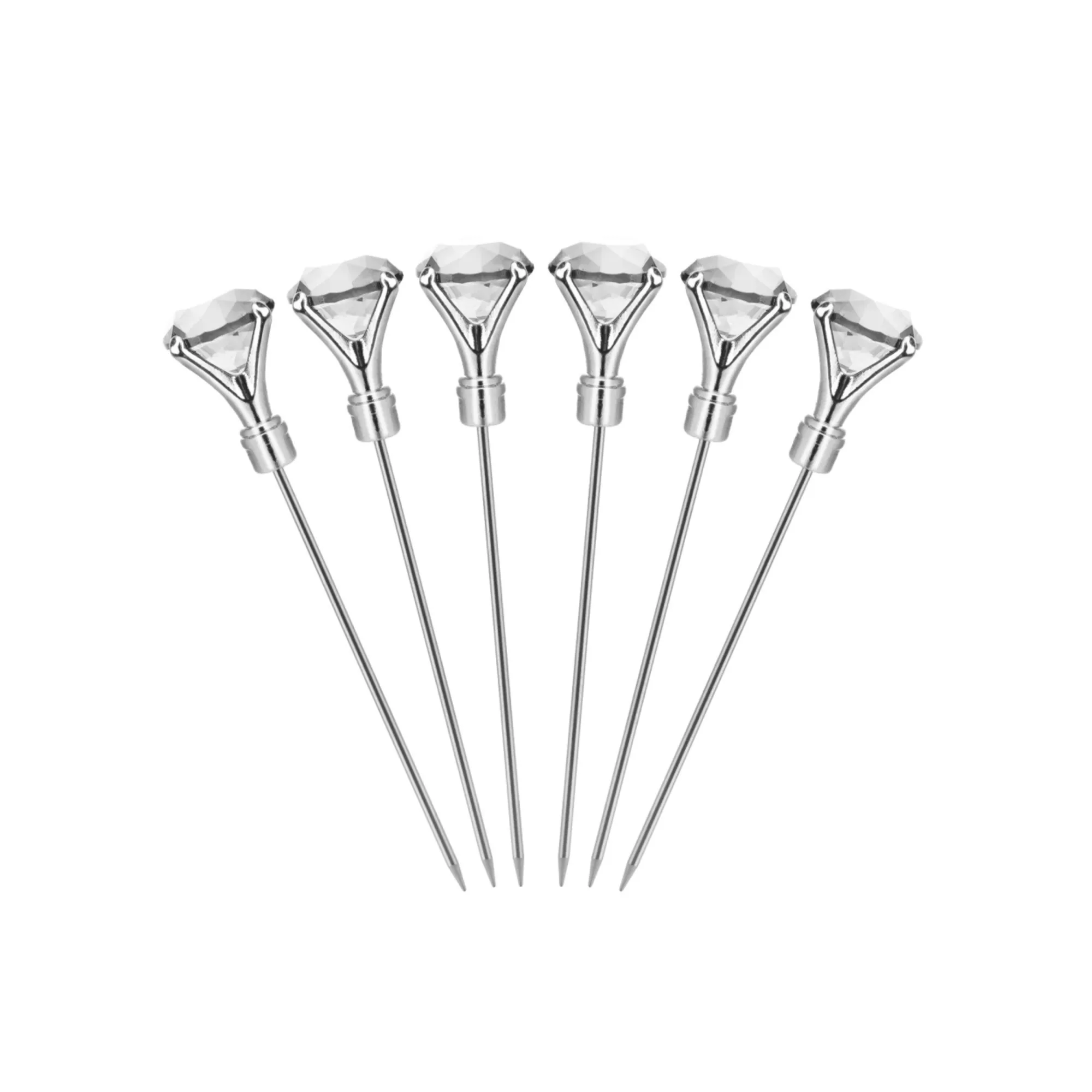 Final Touch Diamond Cocktail Pick Set of 6 Image 1