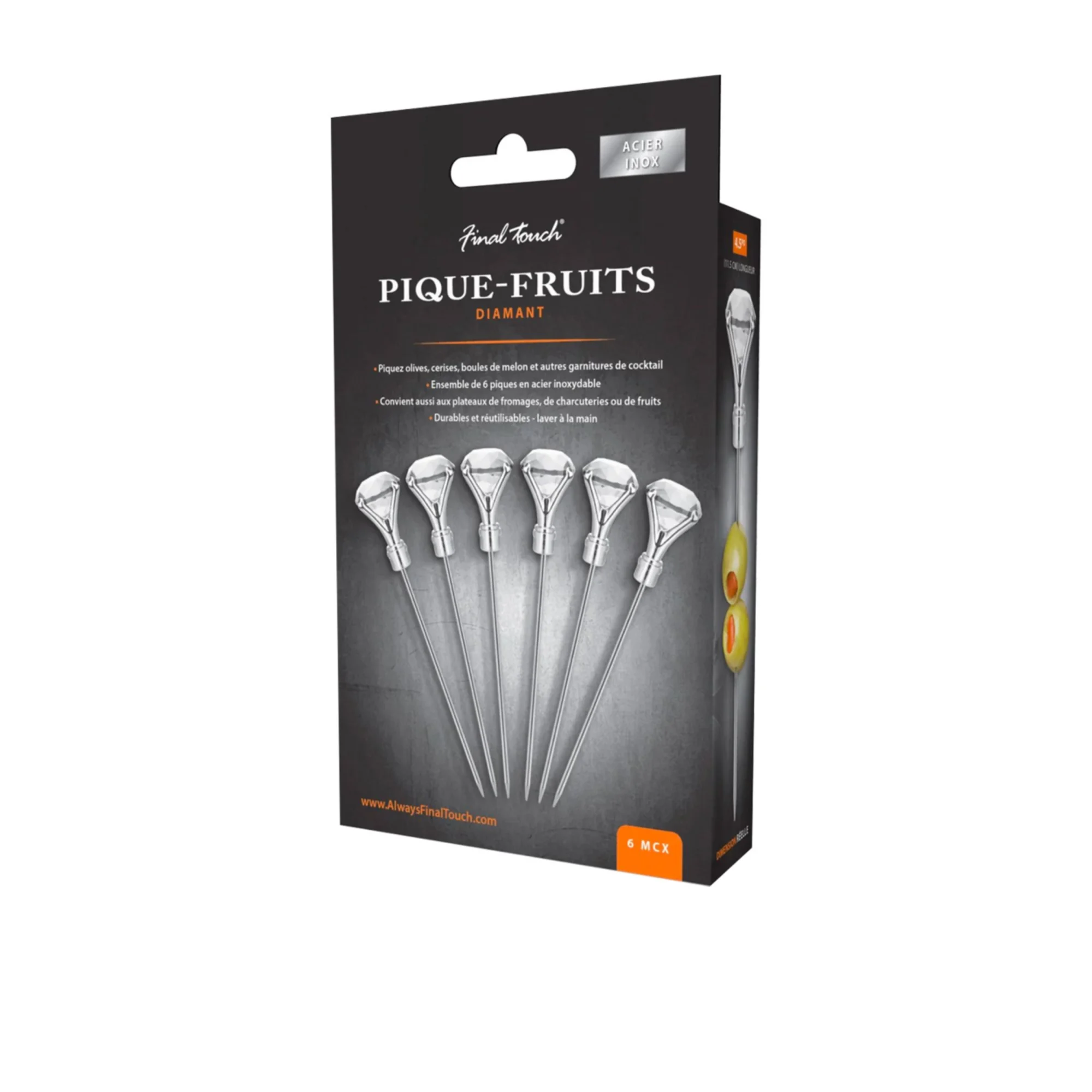 Final Touch Diamond Cocktail Pick Set of 6 Image 3