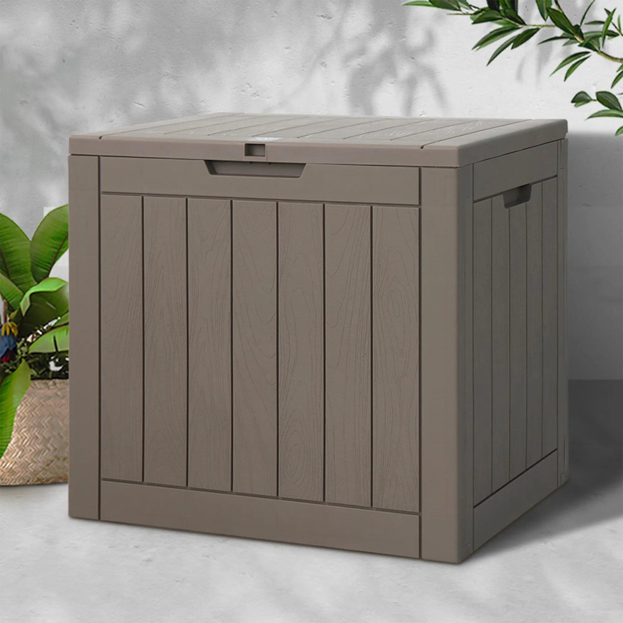 Gardeon Outdoor Storage Box 118L Grey Image 2
