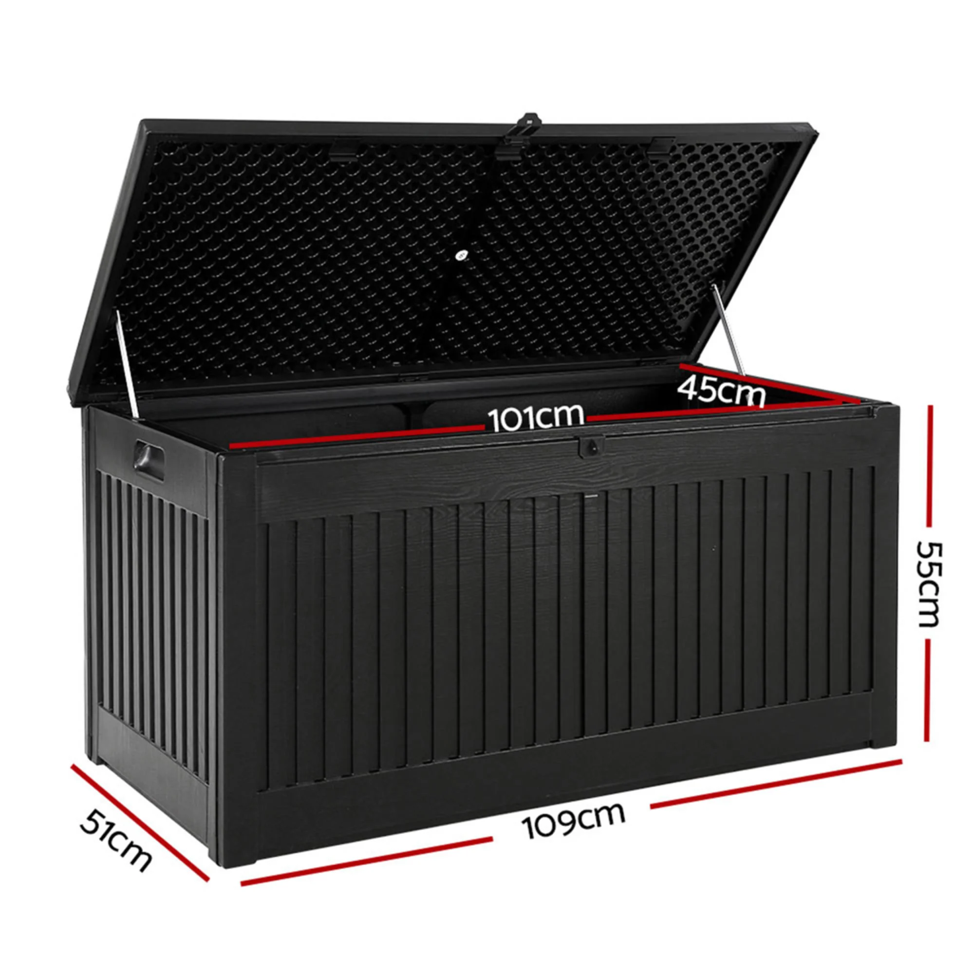 Gardeon Outdoor Storage Box 270L Black Image 3